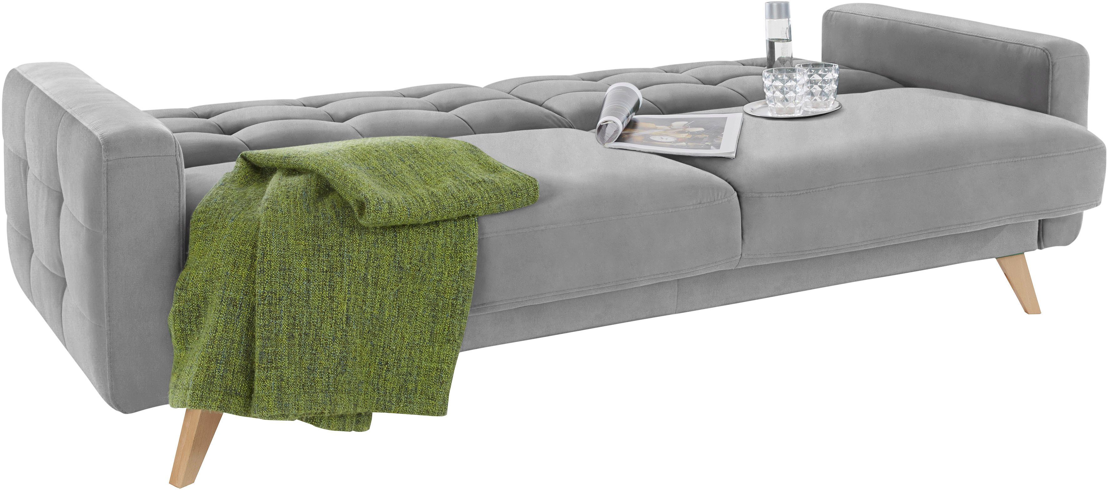 exxpo - sofa fashion 3-Sitzer Nappa, kompakt, bequem, zeitloses Design, Breite 222cm, L-Form, tolle Detailverarbeitung
