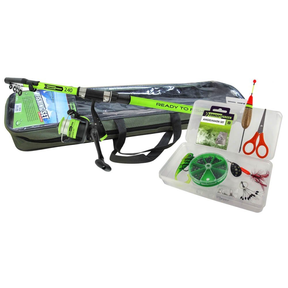 Spinnrute Jenzi Tele Ruten Combo Green Concept