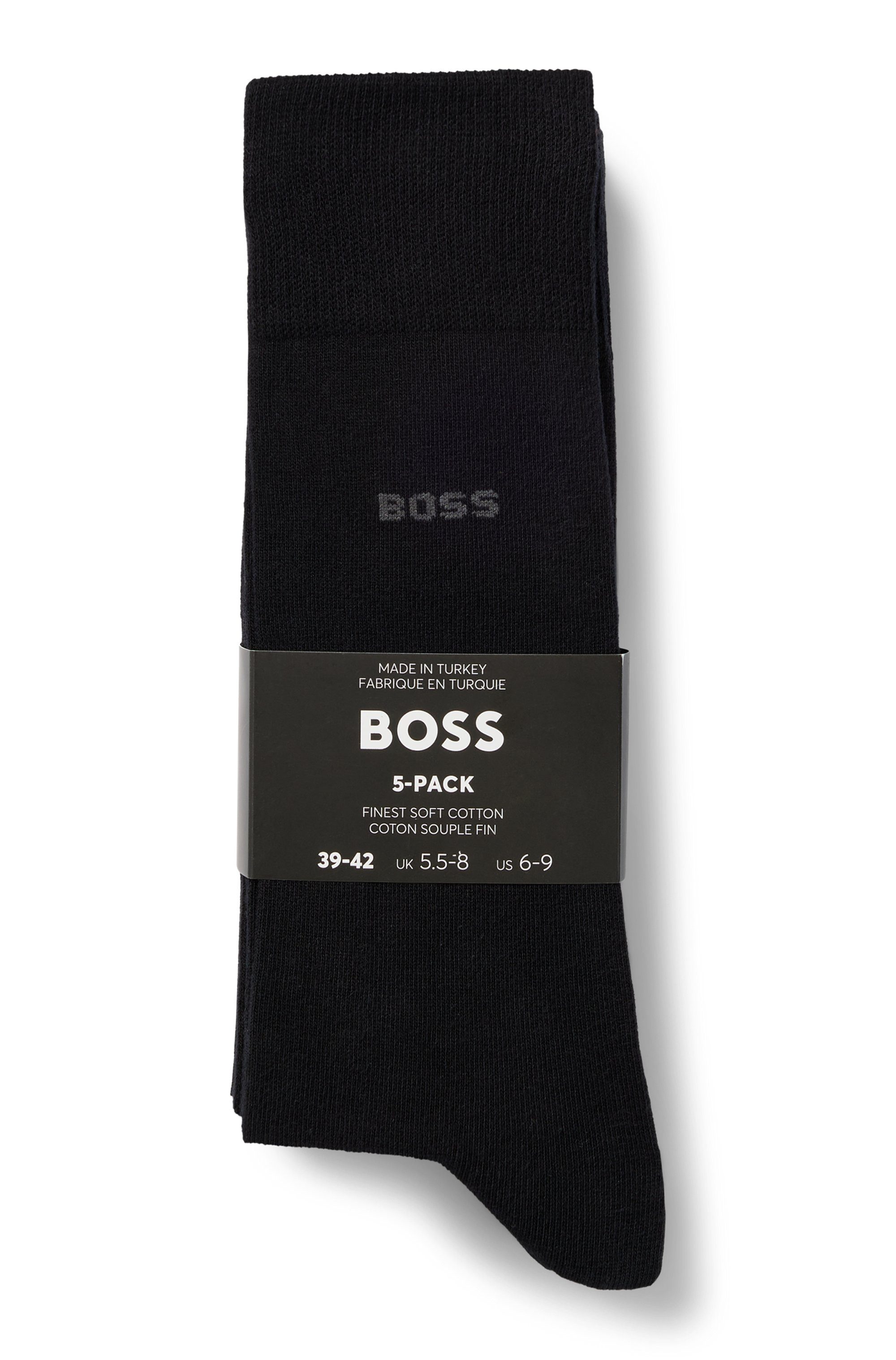 BOSS Socken 5P Uni Color CC (5-Paar) in klassischer Unifarbe