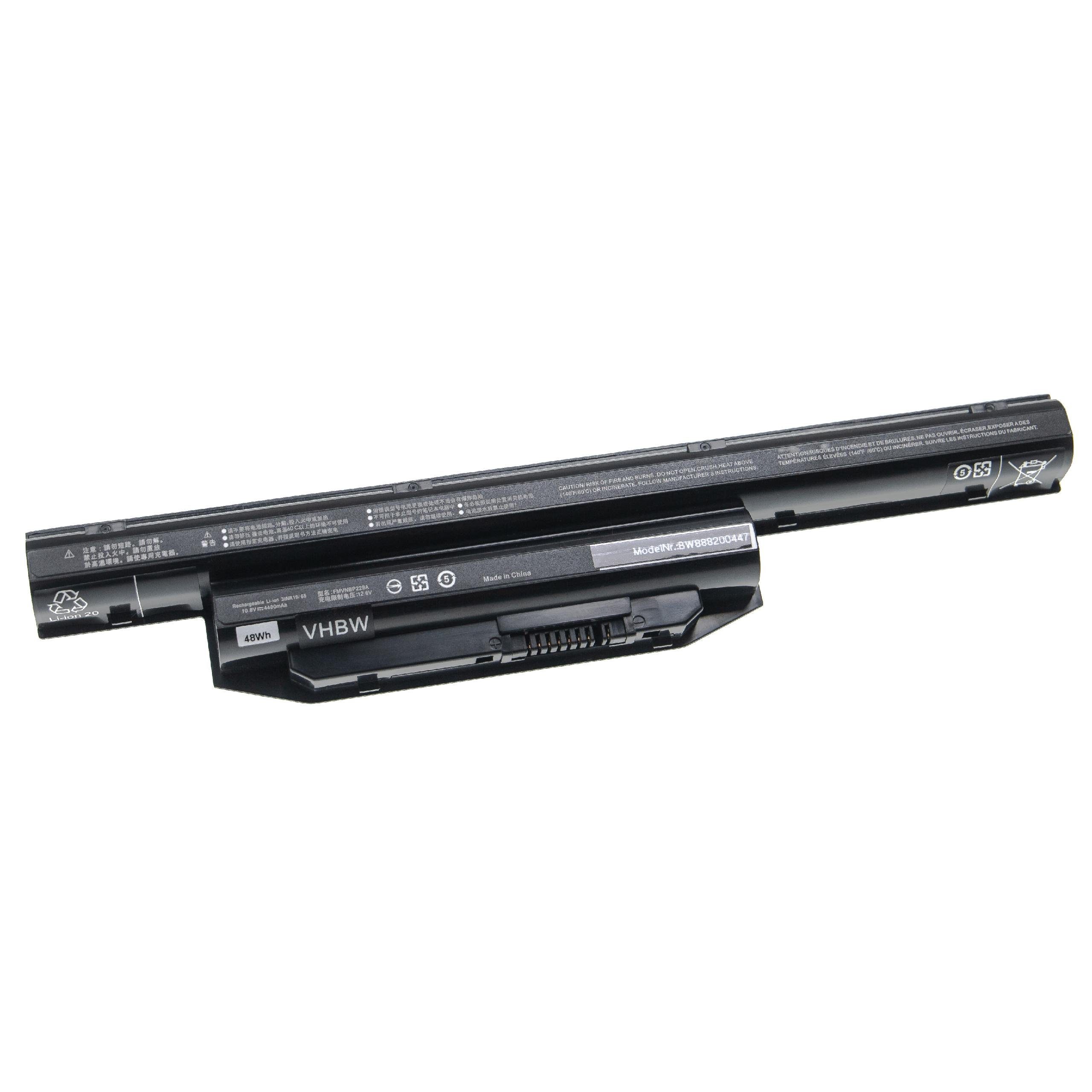 vhbw passend für Fujitsu LifeBook E753, E754, E753(M55A1DE), E753(MXDEMDE), Laptop-Akku 4400 mAh