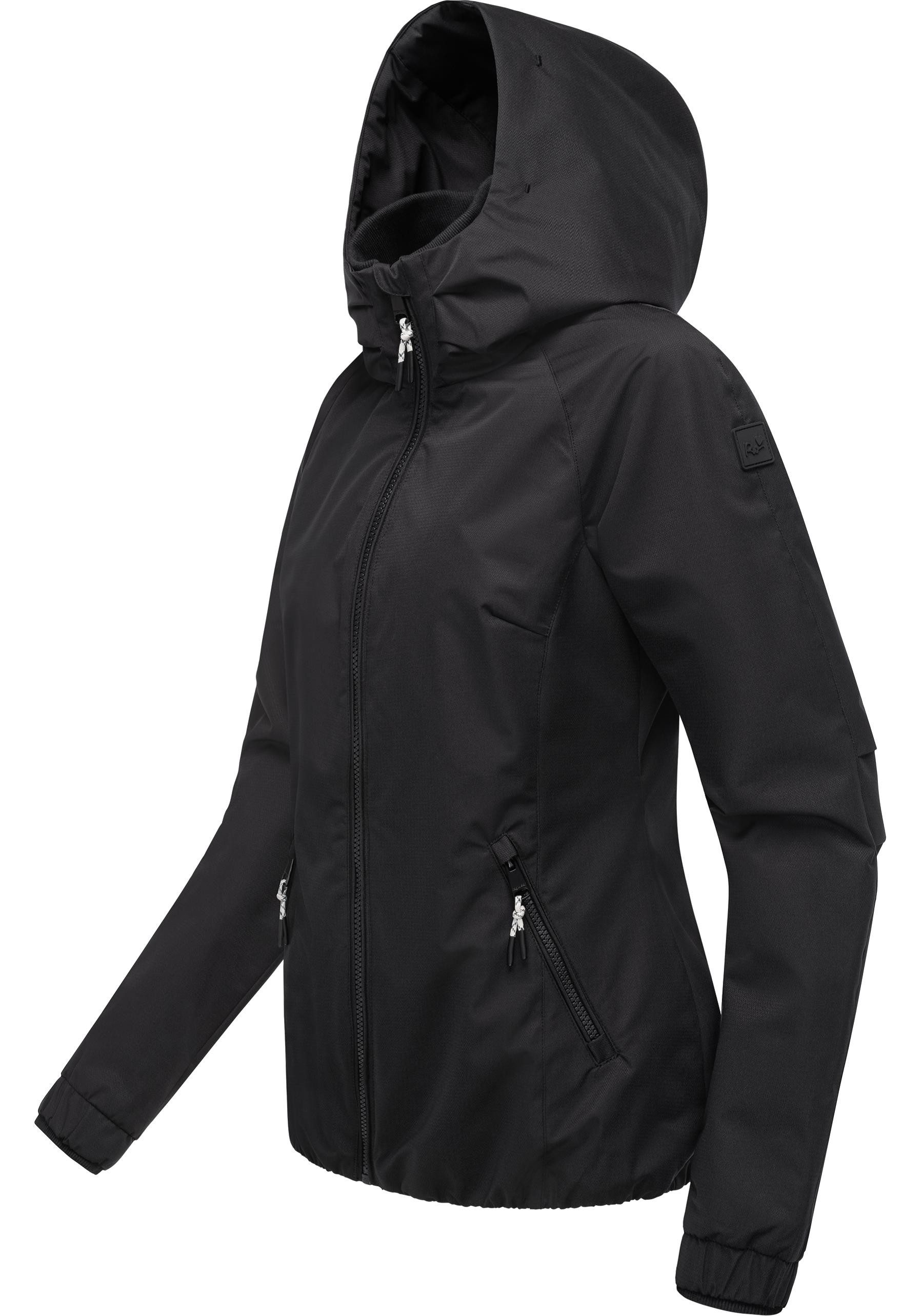 Ragwear Outdoorjacke Dizzie Tech Wasserdichte Damen Übergangsjacke mit großer Kapuze