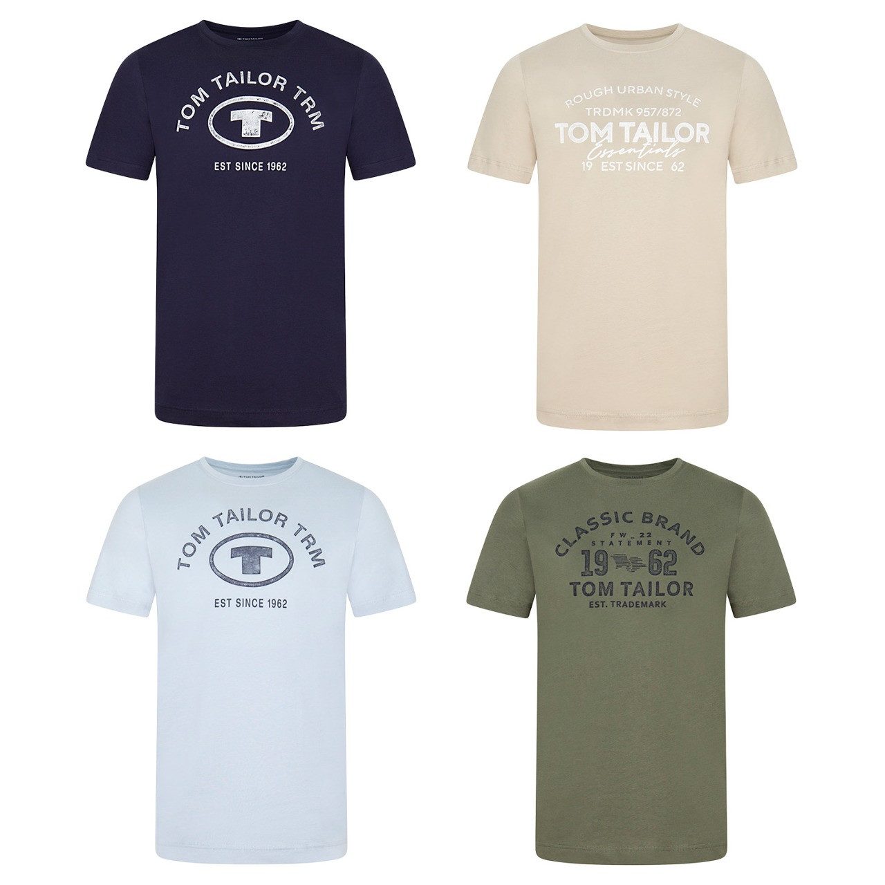Tom Tailor Tshirt Herren Baumwolle Regular Fit 4er Pack Set günstig online kaufen
