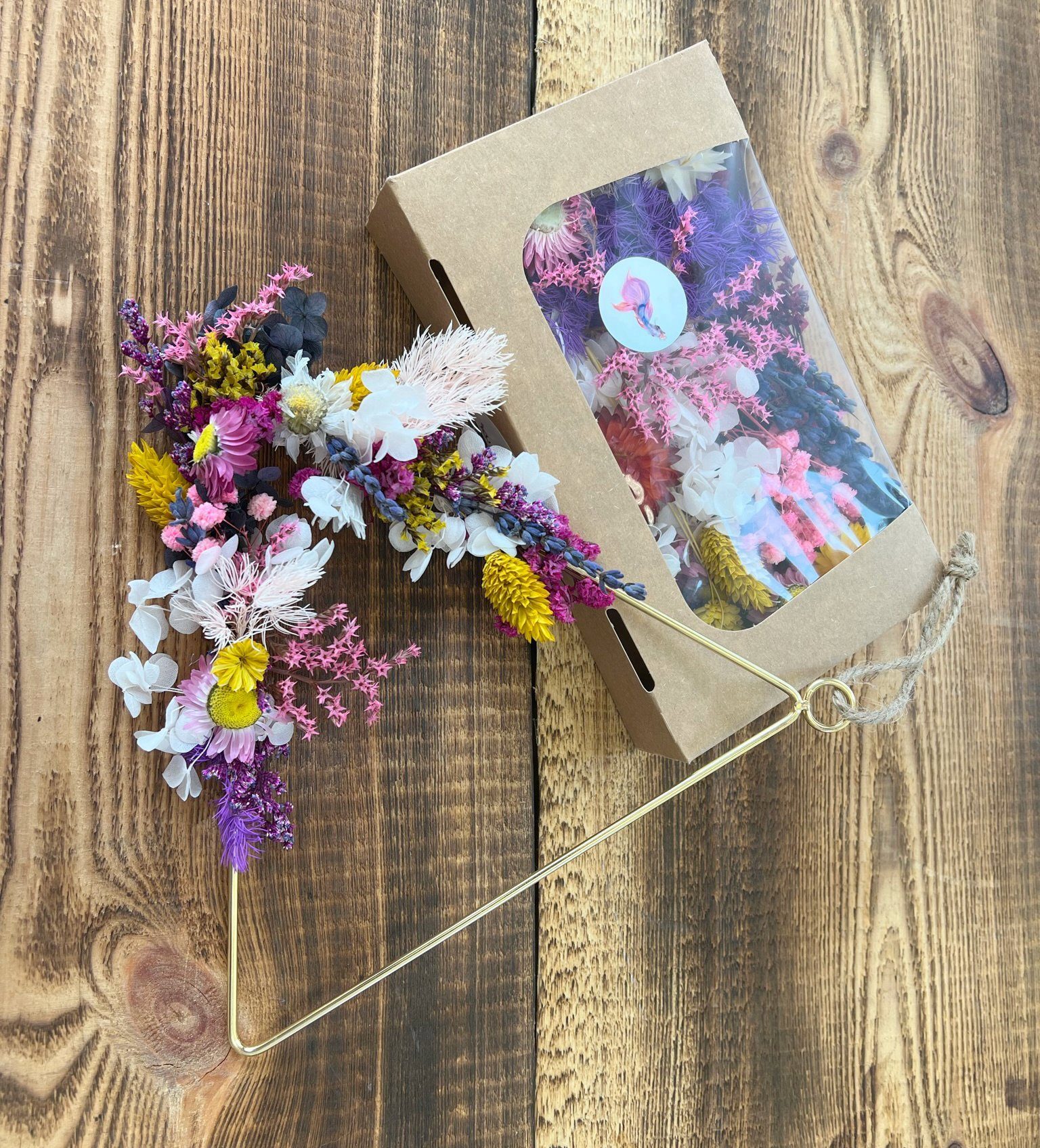 Trockenblume Getrocknete Blüten in frohen Farben Töne, - Kunstharz.Art Pinke