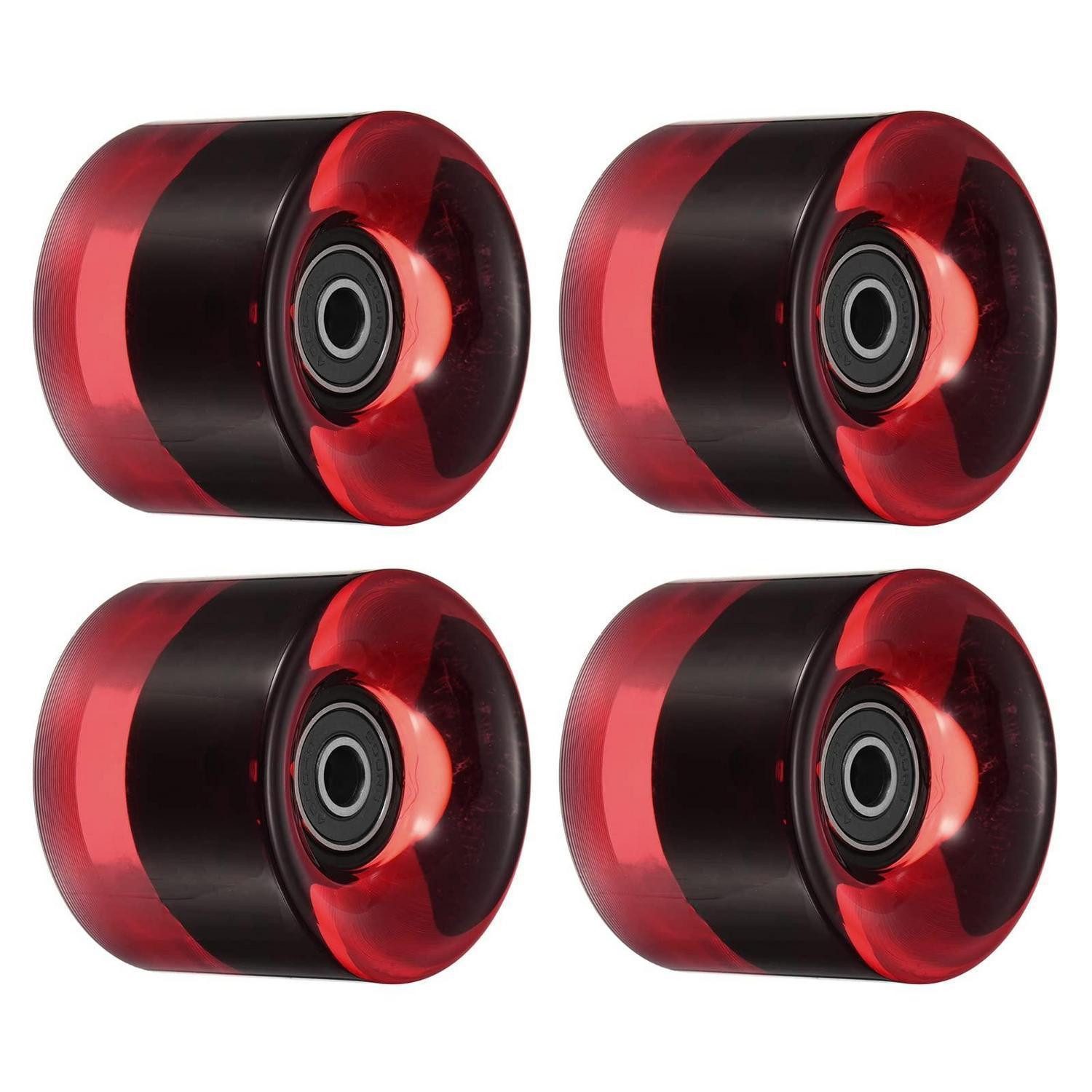 LuxusKollektion Skateboard Skateboard Rollen 45x60mm Klar Rot Schwarz 80A (4-St)