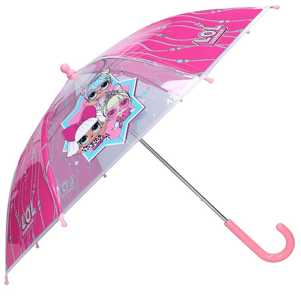L.O.L. SURPRISE! Kinder Stockregenschirm transparent Regenschirm L.O.L. & Surprise rosa Stockschirm