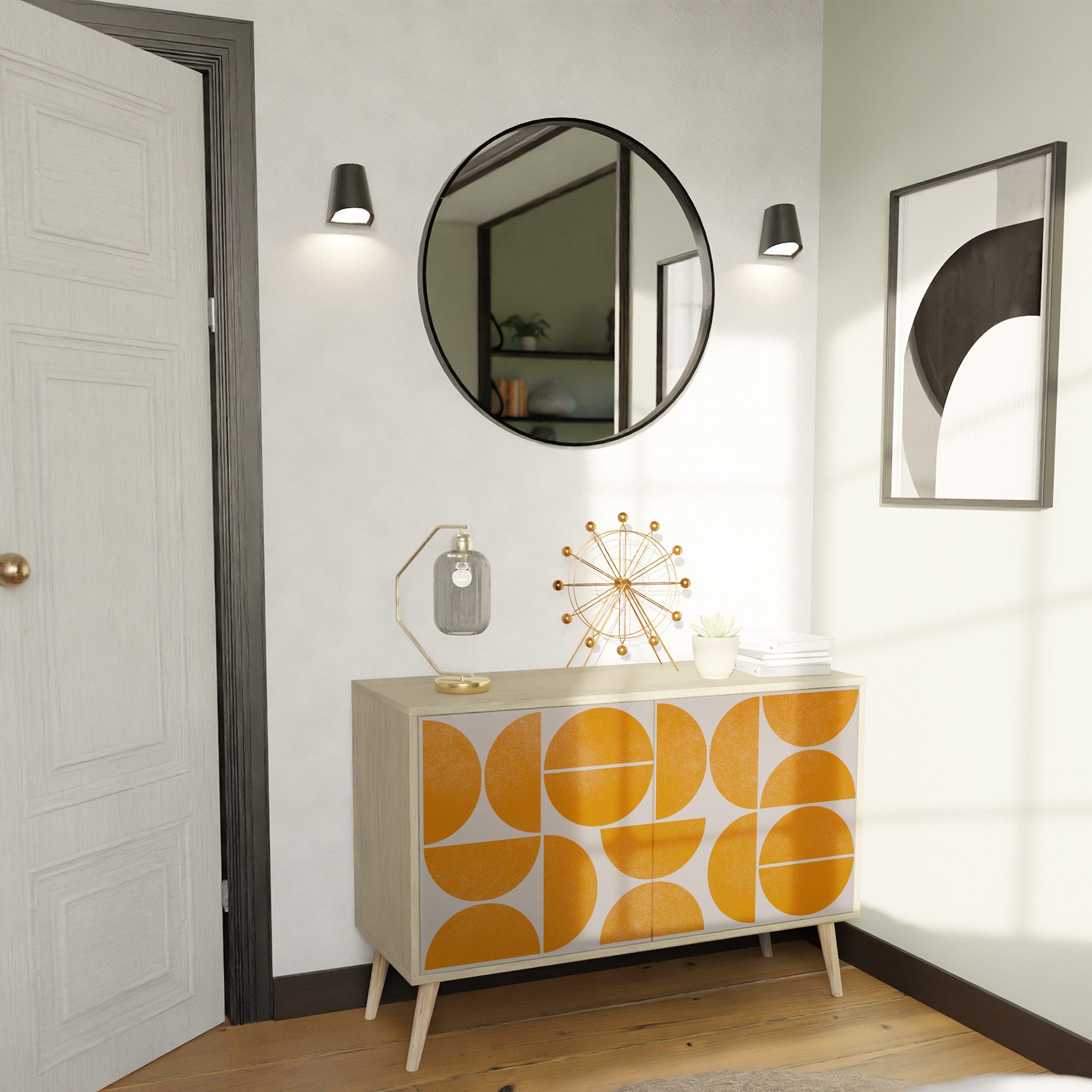 SPACEREBELS Kommode Sideboard Komodenschrank Möbel für Wohnzimmer Flur Esszimmer, mit 2 Türen oder mit 3 Türen