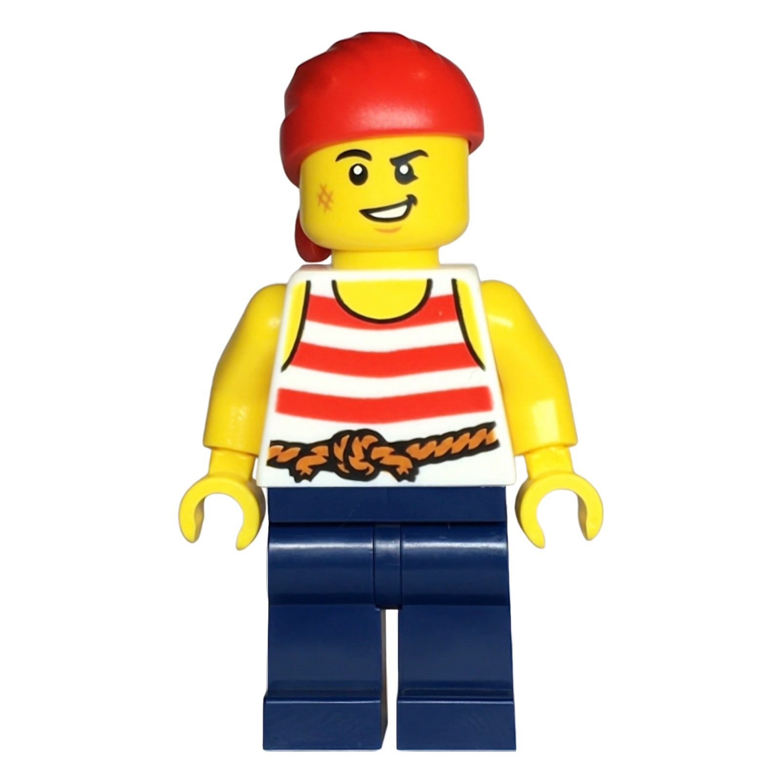 LEGO® LEGO Minifigur Pirate - Male, White Shirt with Red Stripes (bdp144) Spielbausteine