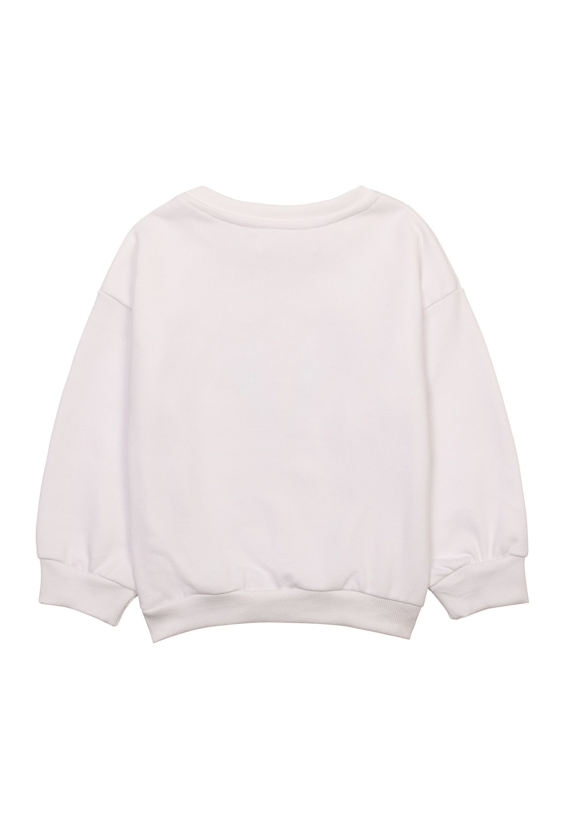MINOTI Sweatshirt Mädchen Sweatshirt mit Muster (1y-8y) Weiß