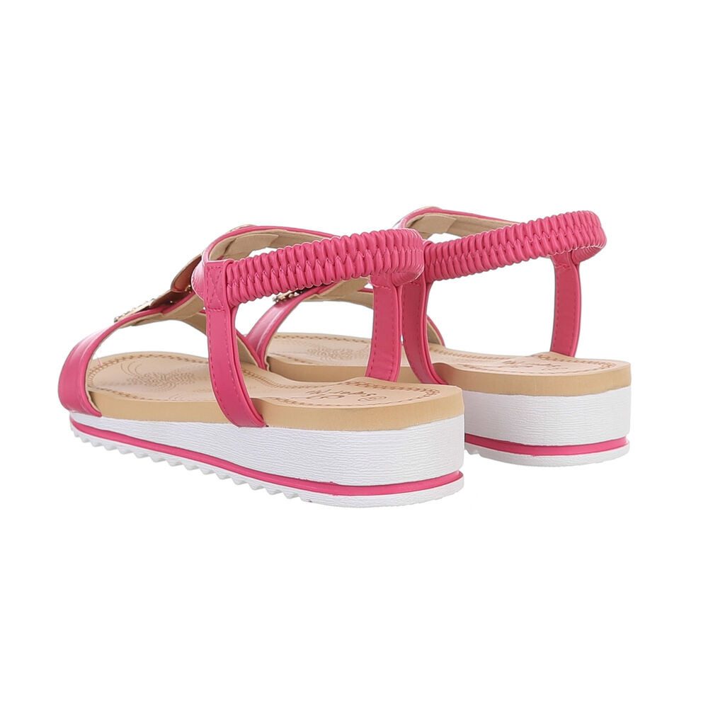 Ital-Design Damen Freizeit Riemchensandalette (86016986) Keilabsatz/Wedge Keilsandaletten in Pink