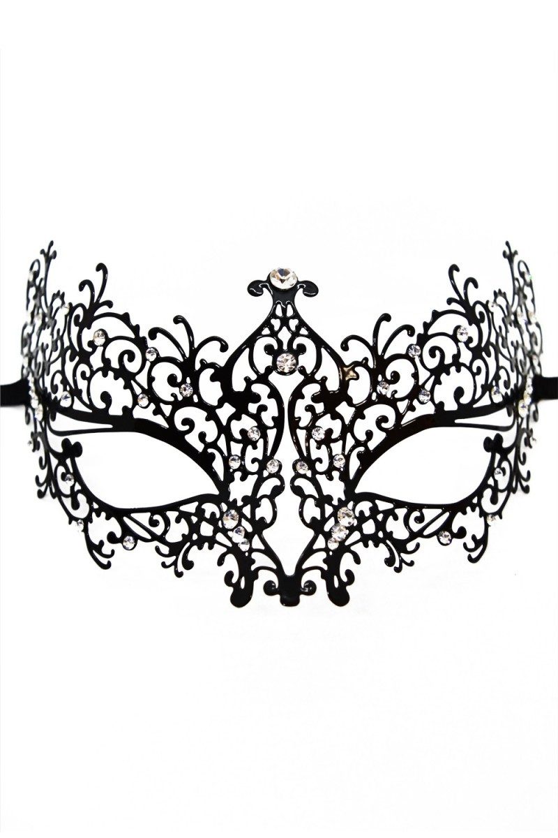 Be Lily Accessoires Verkleidungsmaske, venezianische Maske in schwarz - One Size