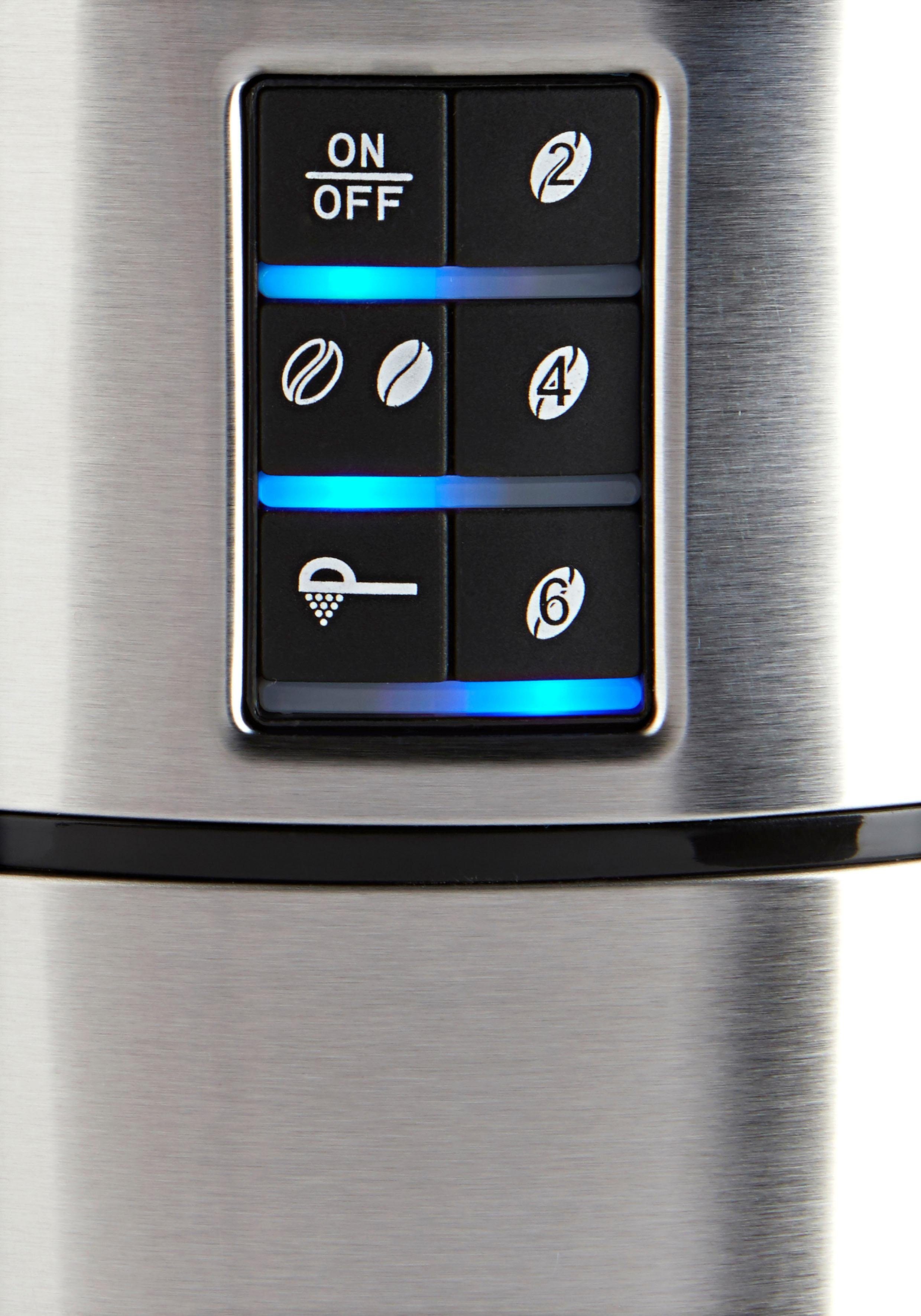 Privileg Kaffeemaschine mit Mahlwerk CM1121-GS, Papierfilter 1x2, Individueller Mahlgrad, programmierbare Kaffeestärke, Warmhalteplatte