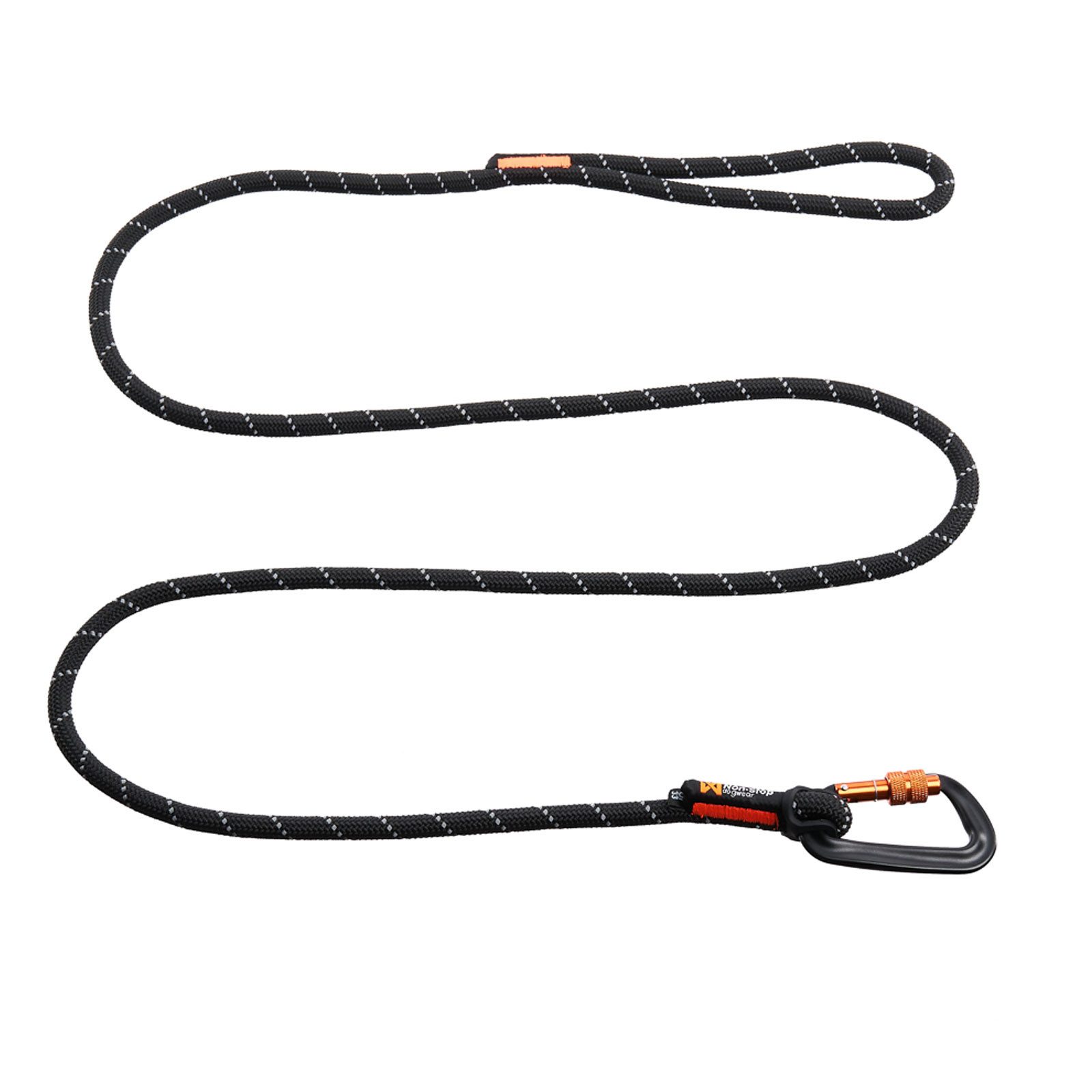 Non-stop dogwear Hundeleine Rock Leash black, stabile Seil-Leine zum Wandern oder Gassigehen