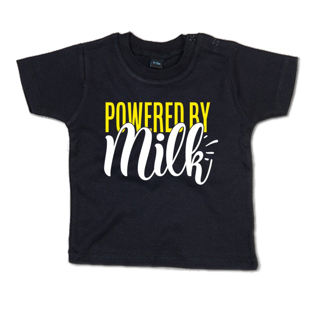 G-graphics T-Shirt Powered by milk Baby T-Shirt, mit Spruch / Sprüche / Print / Aufdruck