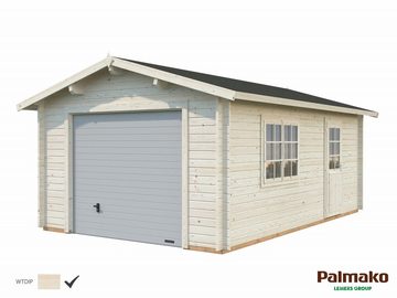 Palmako Garage Holzgarage Roger 19,0 mit Sektionaltor naturbelassen, Einzelgarage aus Holz
