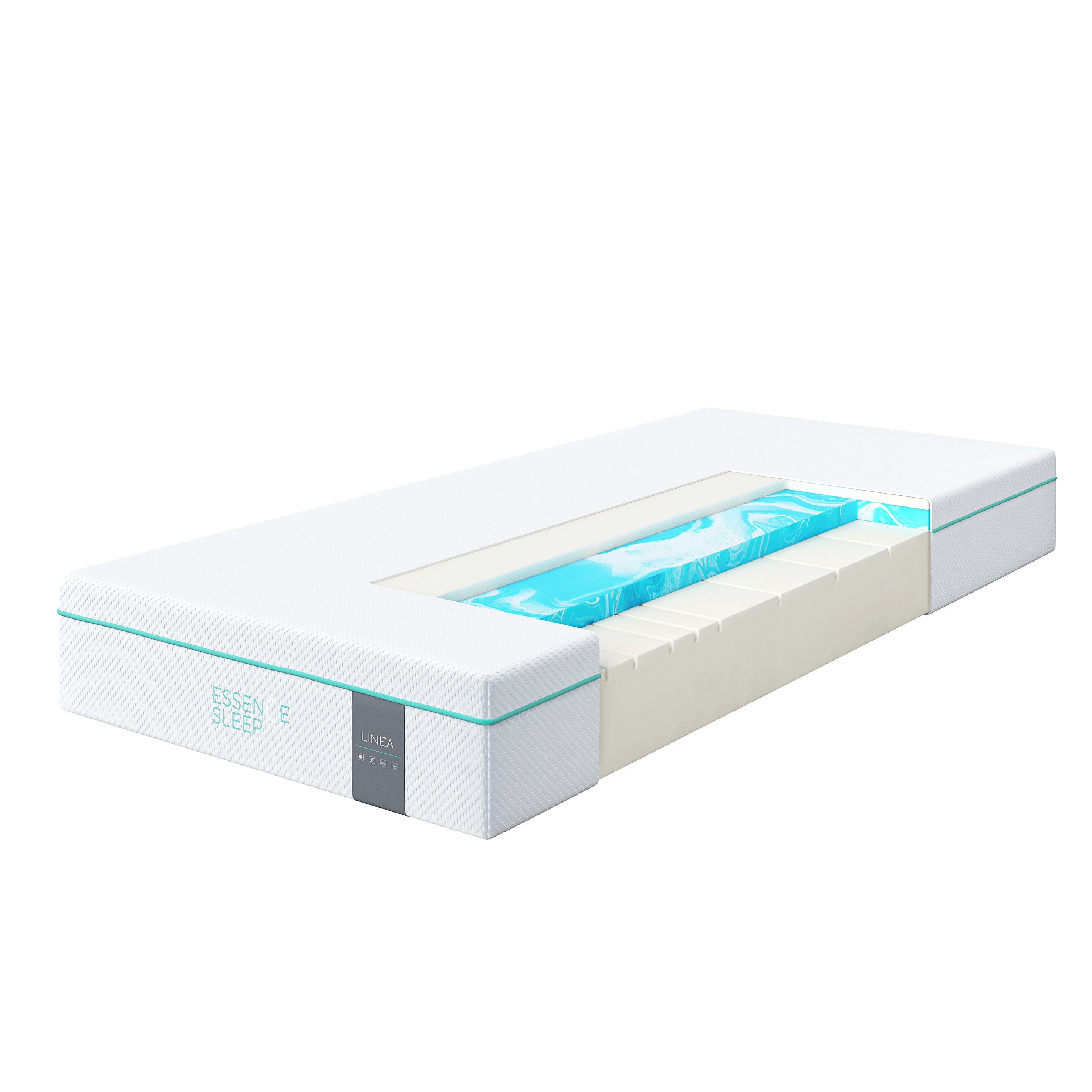Komfortschaummatratze LINEA 7 Zonen Schaumstoff Matratze Härtegrad 3 aus 4 Schichten, Essence Sleep, 22 cm hoch, Matratze in 100 x 200, 140 x 200, 160 x 200 cm, atmungsaktiv