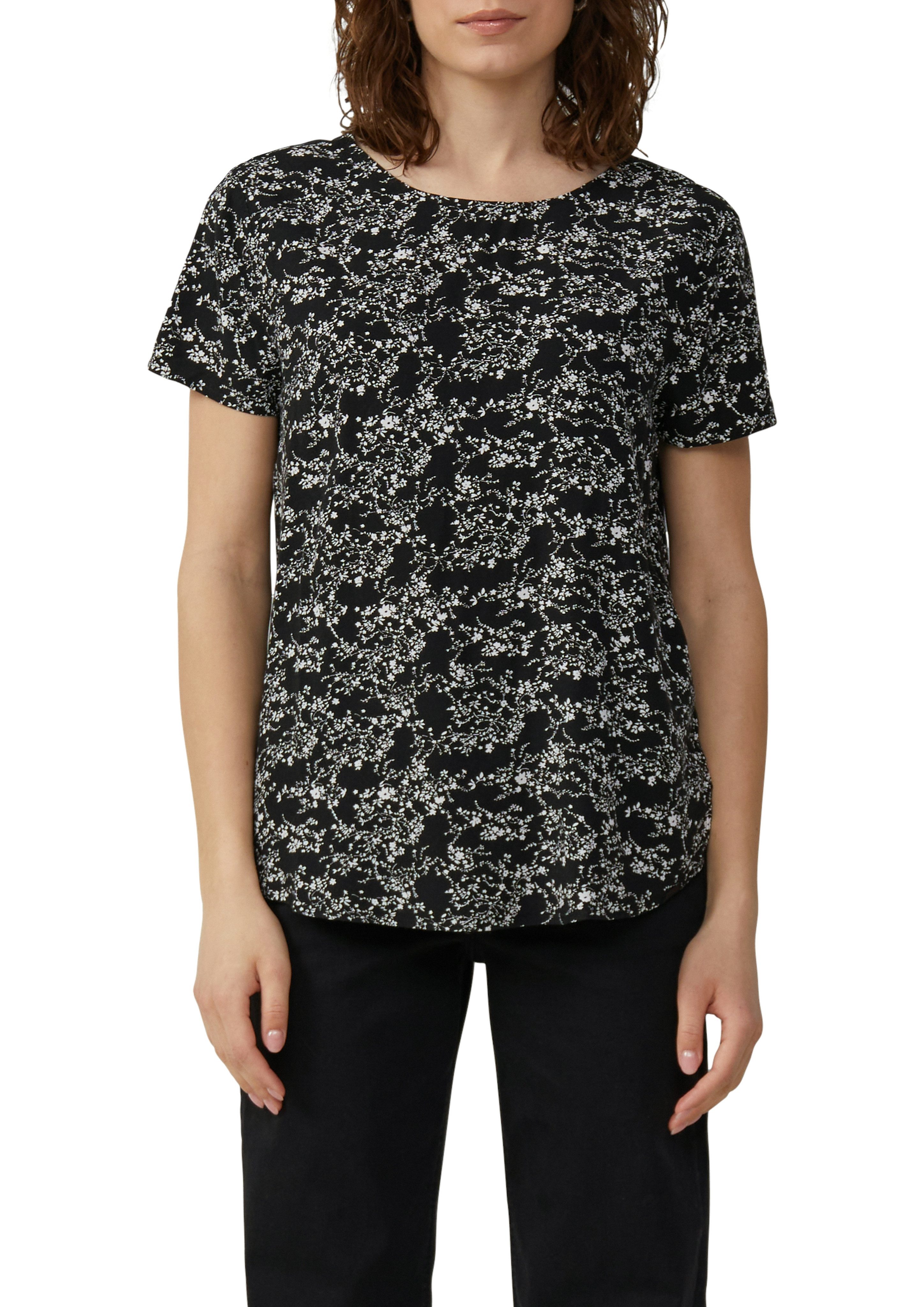QS Kurzarmbluse mit All-Over Print günstig online kaufen