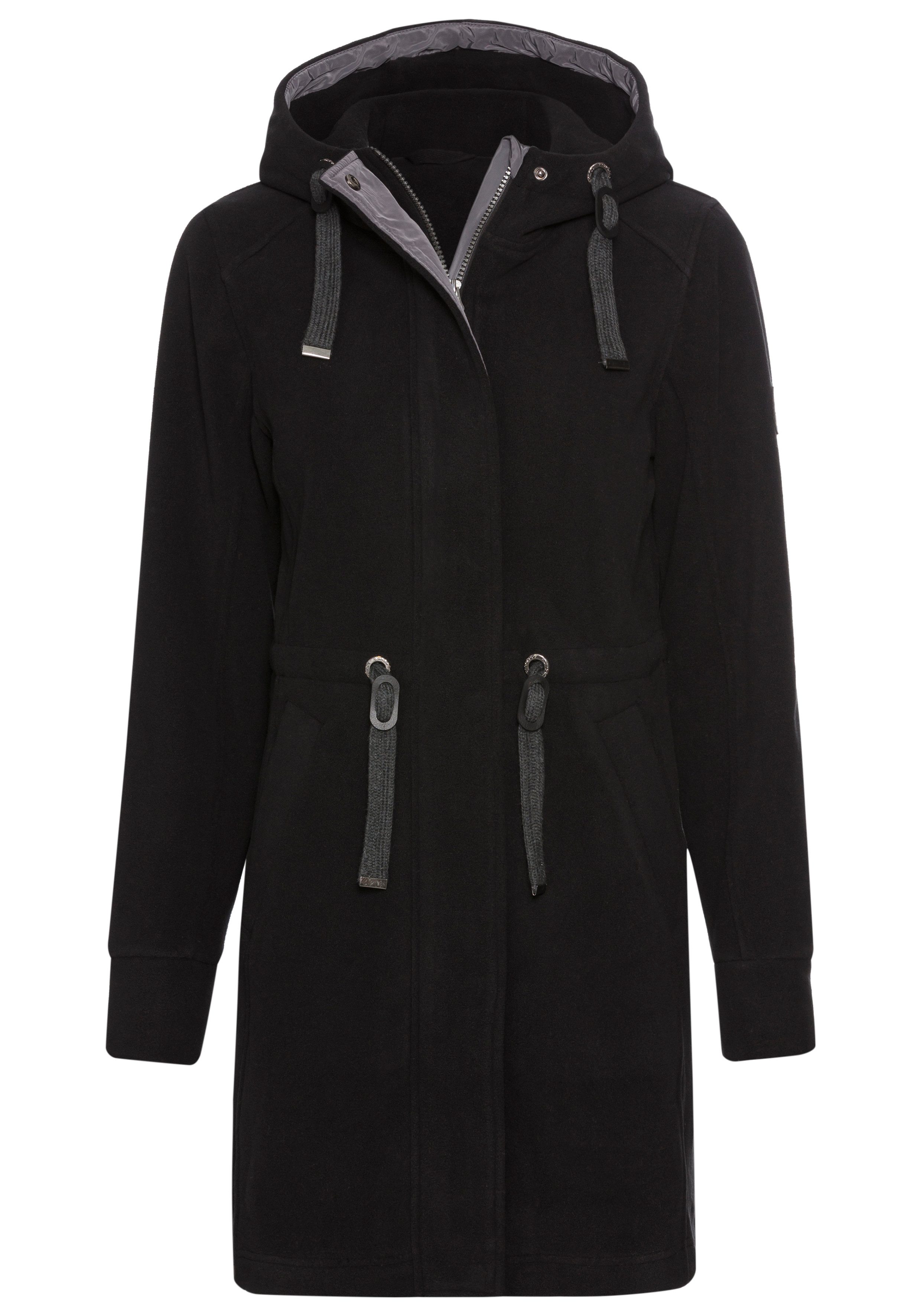 KangaROOS Fleecejacke mit Kapuze, aus Fleece, mit Kordelzug, mit 2-Wege-Reißverschluss