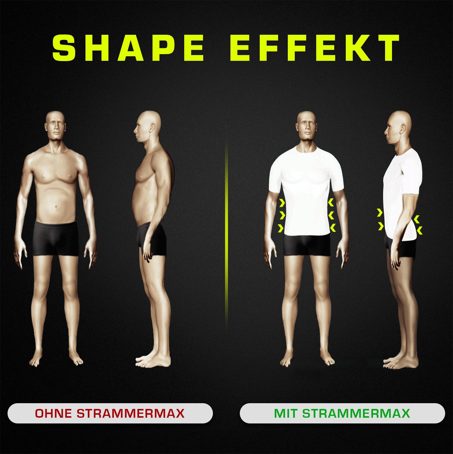 Strammer Max Performance® Kompressionsshirt Premium Tank Top mit Kompressionseffekt Shapewear, unterstützt die Haltung
