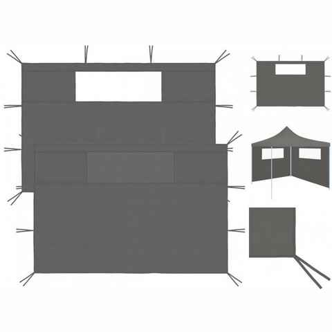 vidaXL Pavillon Pavillon-Seitenwände mit Fenstern 2 Stk Anthrazit