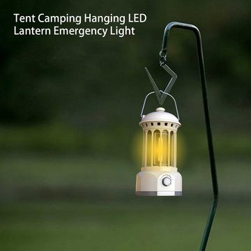 Rutaqian Außen-Stehlampe Aufladbar LED Campinglampe,Batteriebetrieben Camping Laterne, Handheld Hohe Helligkeit Zelt Camping Hänge LED Laterne Notlicht, Atmosphäre Zeltlichter Retro Laterne COB Beleuchtung Lagerlicht, Wasserdicht Campinglaterne,Geeignet für Angeln Abenteuer Wandern