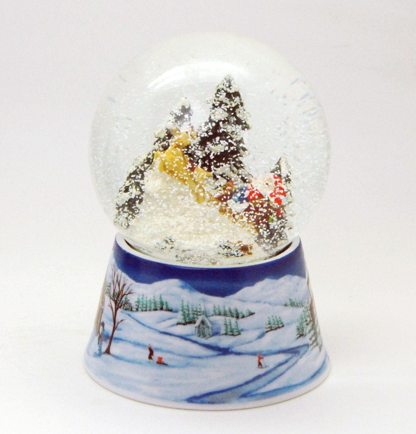 Schneekugel Weihnachtsmann MINIUM-Collection Weihnachten Durchmesser Schlitten im Spieluhr 100mm