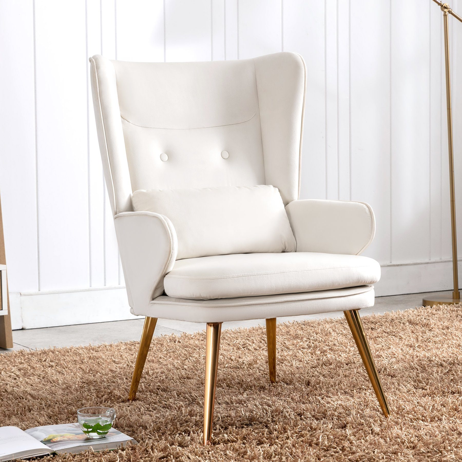 HomeMiYN Ohrensessel Relaxsessel mit Hocker Patchwork günstig online kaufen
