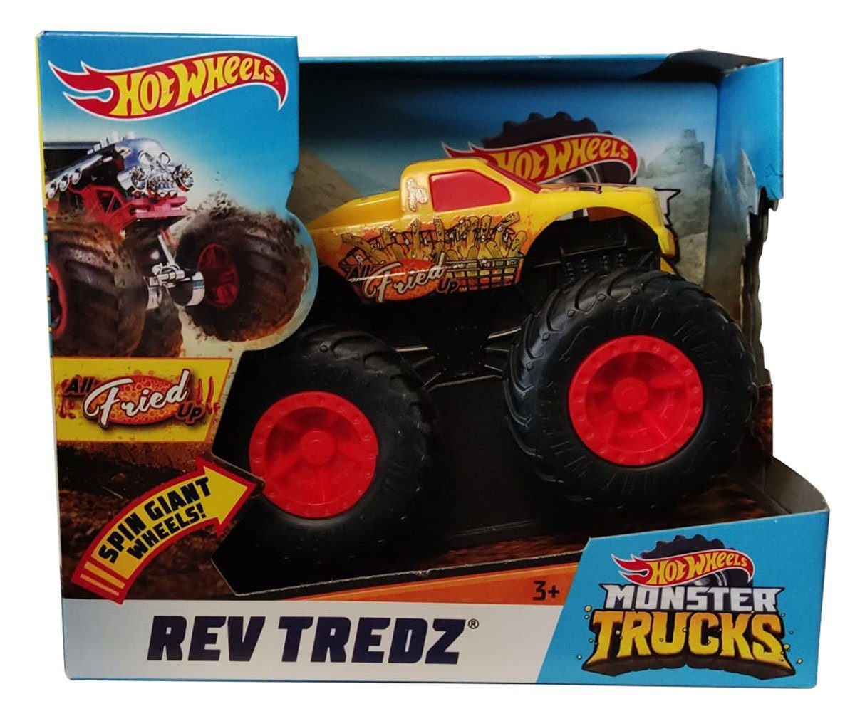 Hot Wheels Spielzeug-Monstertruck Mattel Hot Wheels GBV17 Monster Trucks Rev Tredz All Fried Up mit Spin