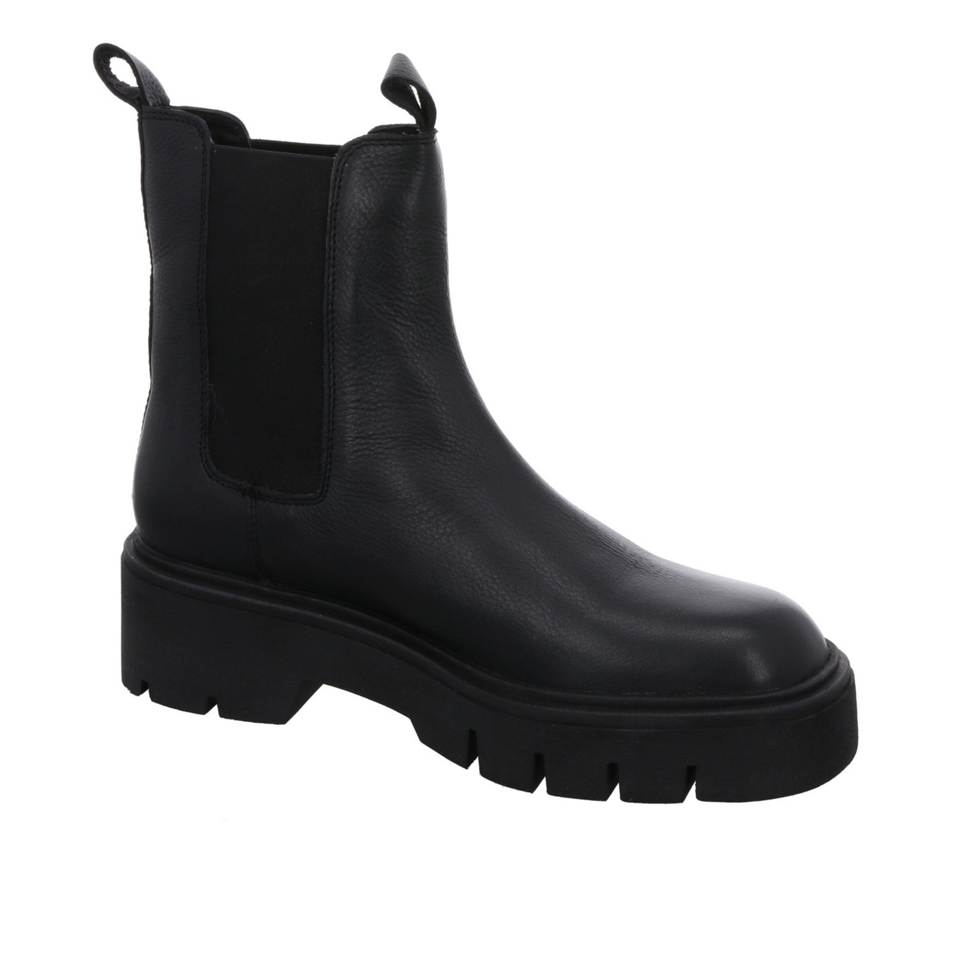 schwarz Boots Chelseaboots Ara 046994 Chelsea Stockholm Leder-/Textilkombination Leder-/Textilkombination