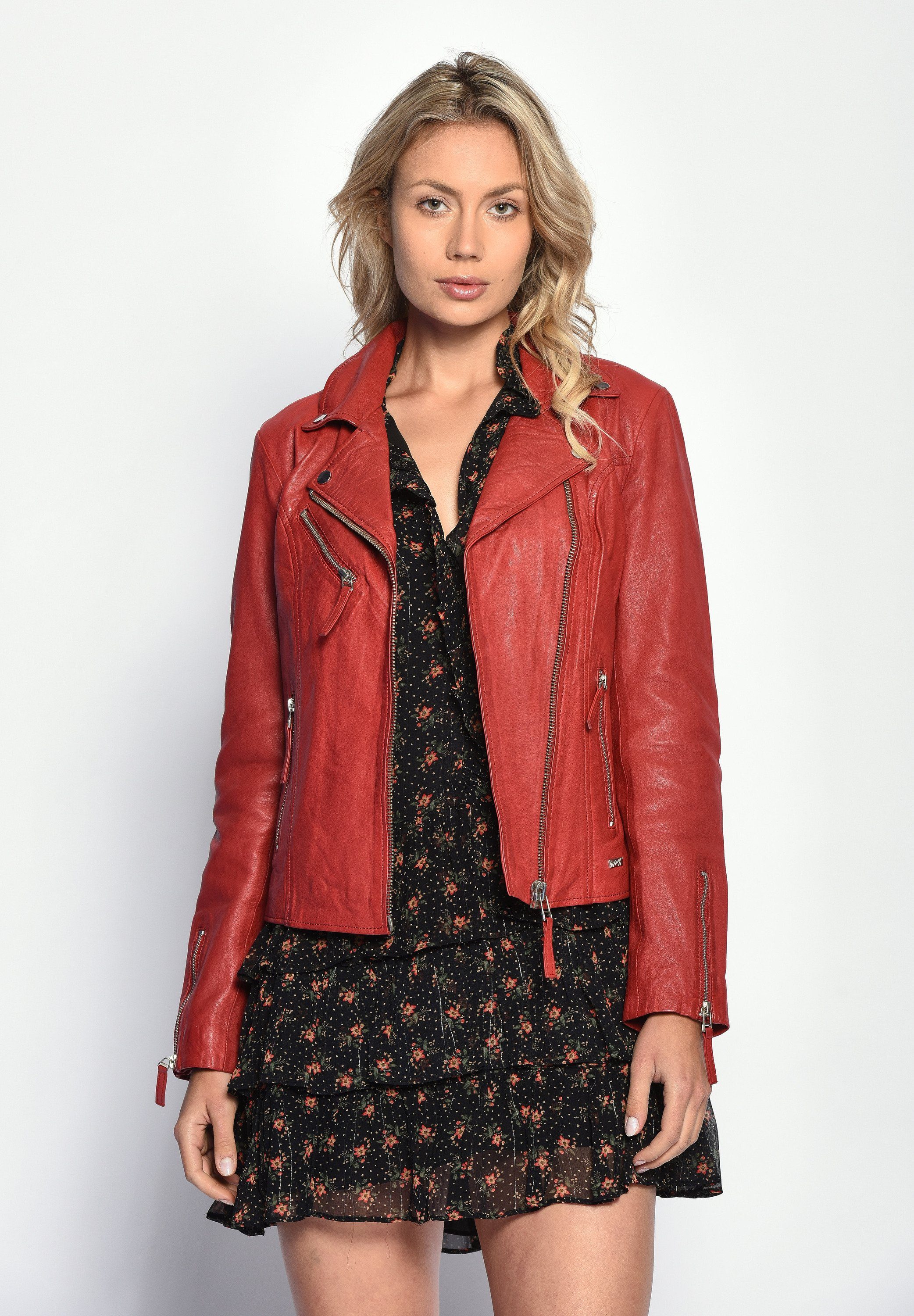 Lederjacke Maze red Amur