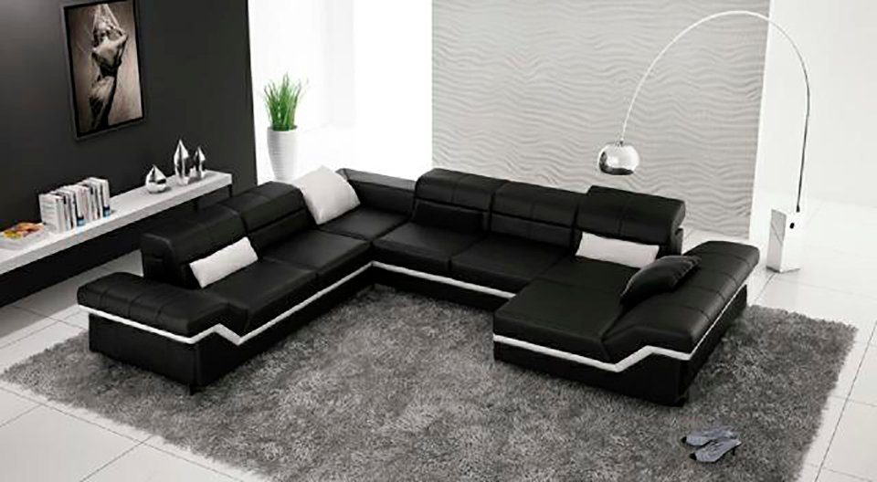 JVmoebel Ecksofa, LEDERSOFA XXL WOHNLANDSCHAFT ECKSOFA DESIGN SOFA COUCH ECKCOUCH