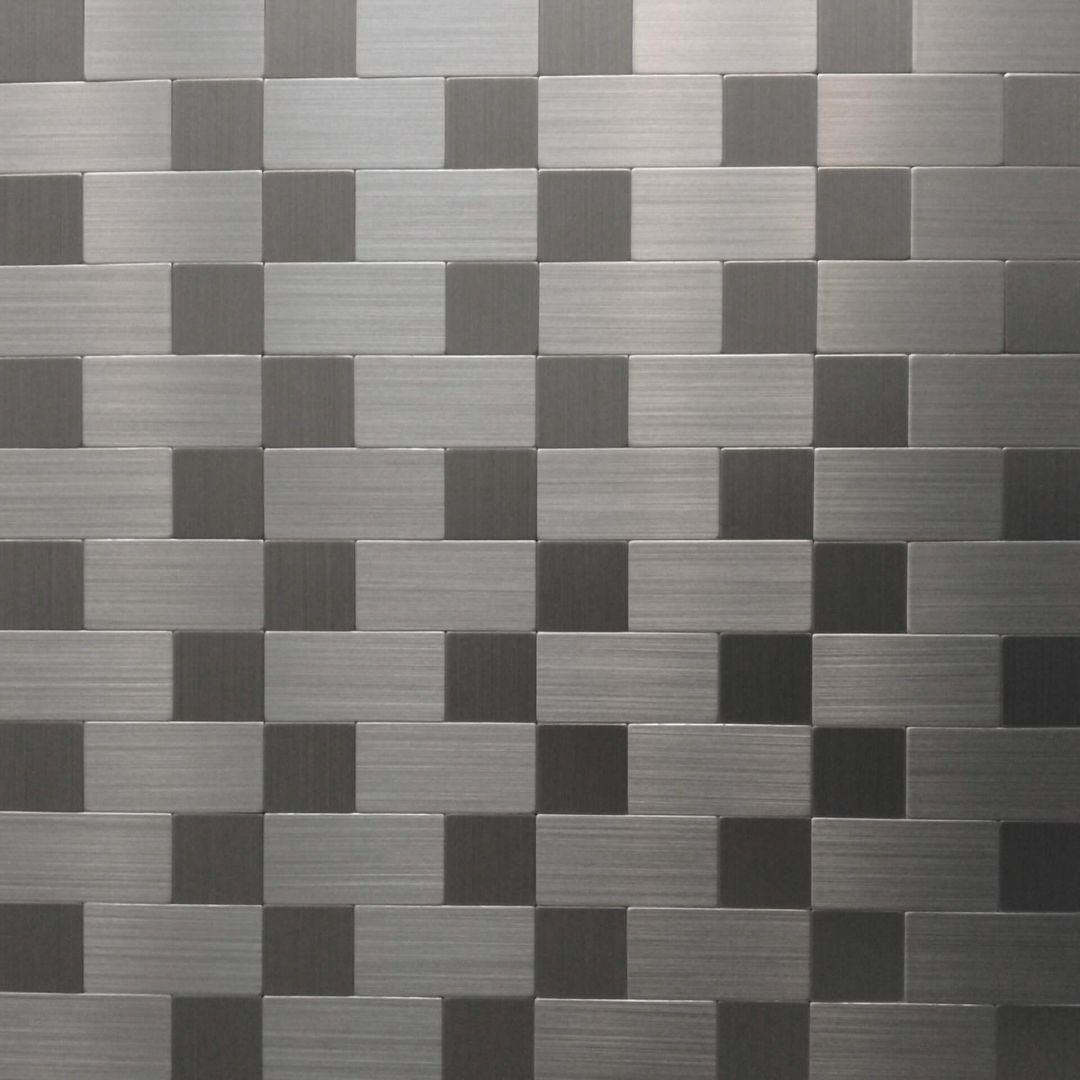 K&L Wall Art Fliesenaufkleber Edelstahl Fliesen Mosaik Wandfliese selbstklebend Subway Kachel 3D (Vorteilspack, 1 St., Set), wasserabweisend, für Küche und Bad