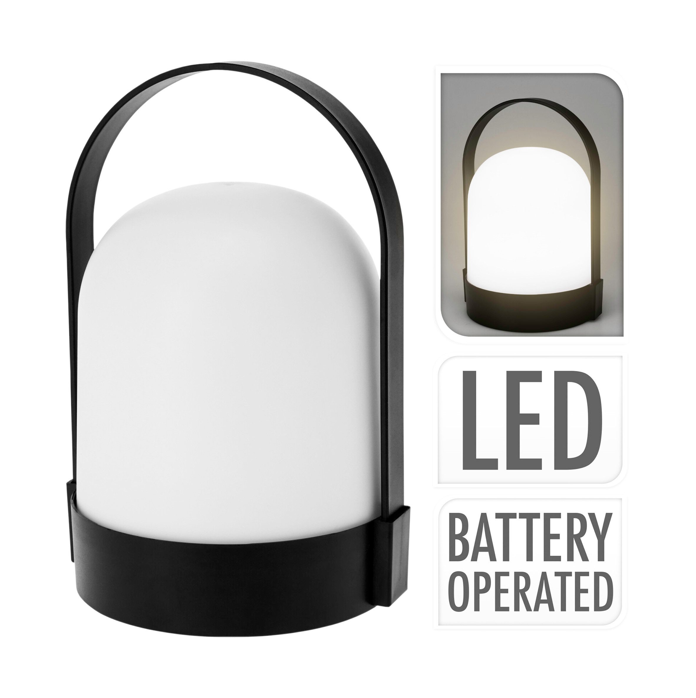 Spetebo LED Außen-Tischleuchte LED Garten Tischleuchte warm weiß - 21 x 13 cm, AN / AUS, LED fest integriert, warmweiß, Tischlampe mit Henkel Batterie betrieben – Bild 3 von 5