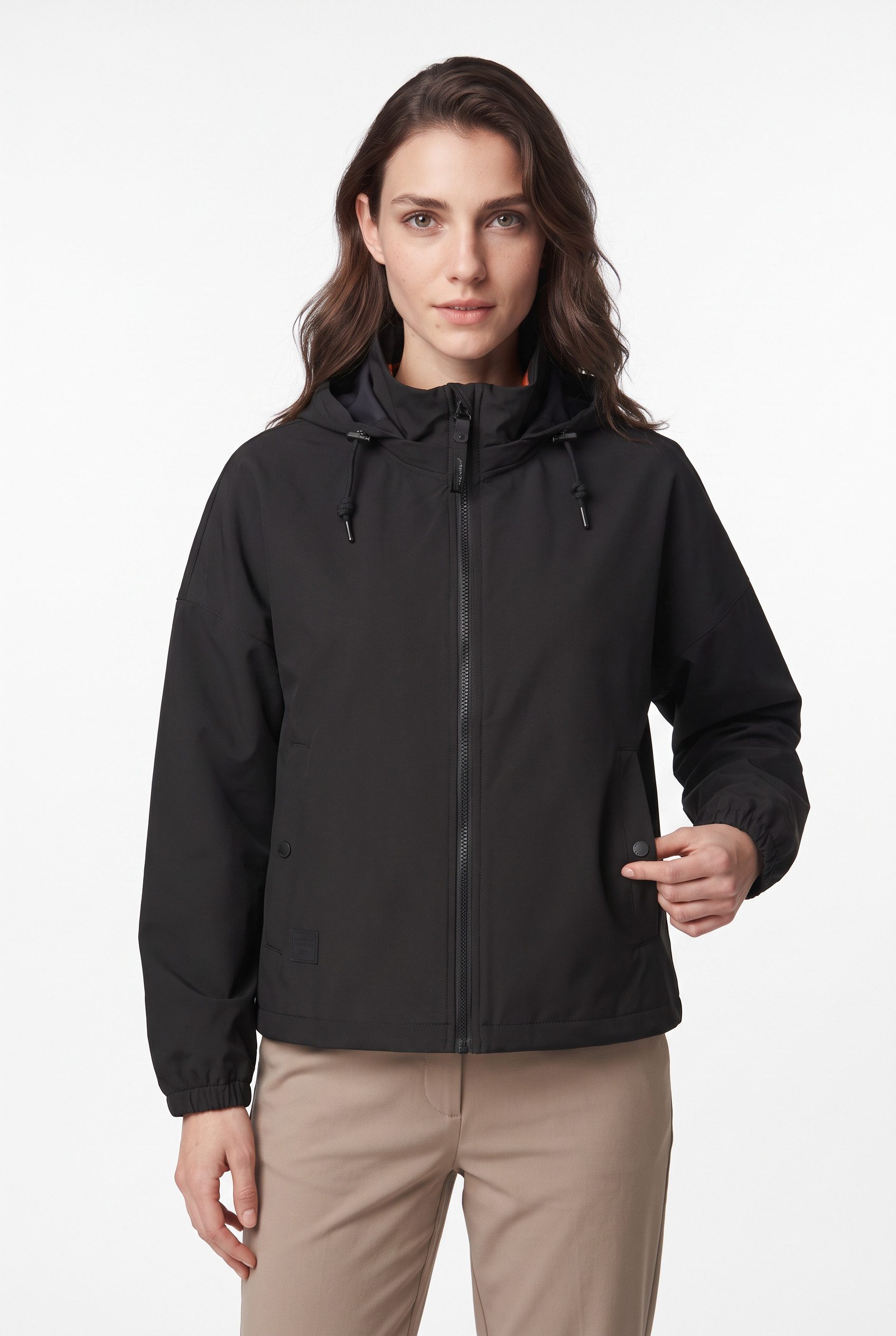 Icepeak Softshelljacke D SOFTSHELLJACKE ADRIAM wasserabweisend, winddicht, mit abnehmbarer Kapuze, atmungsaktiv