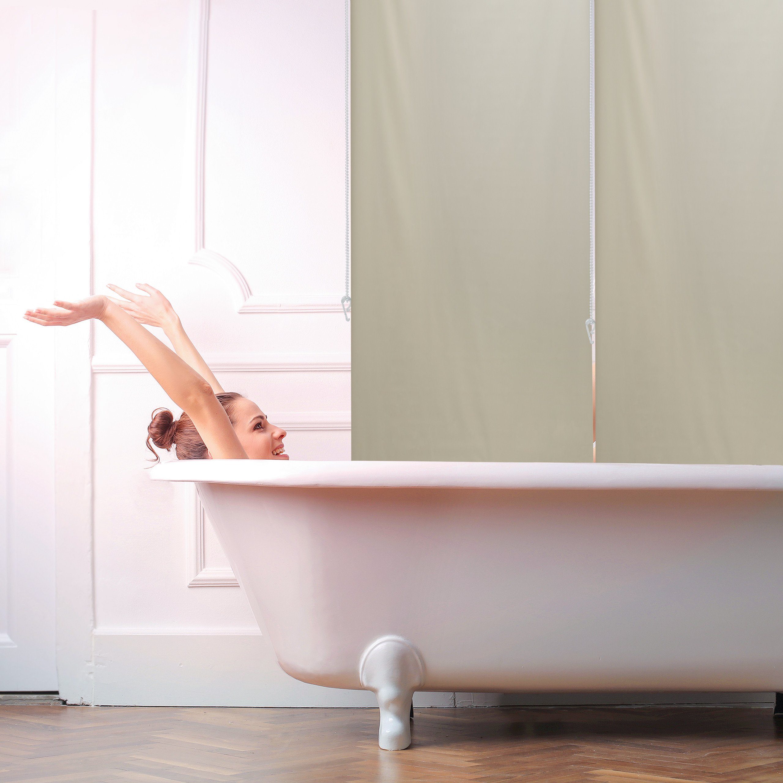 relaxdays Duschrollo beige Breite 60 cm, 60x240cm