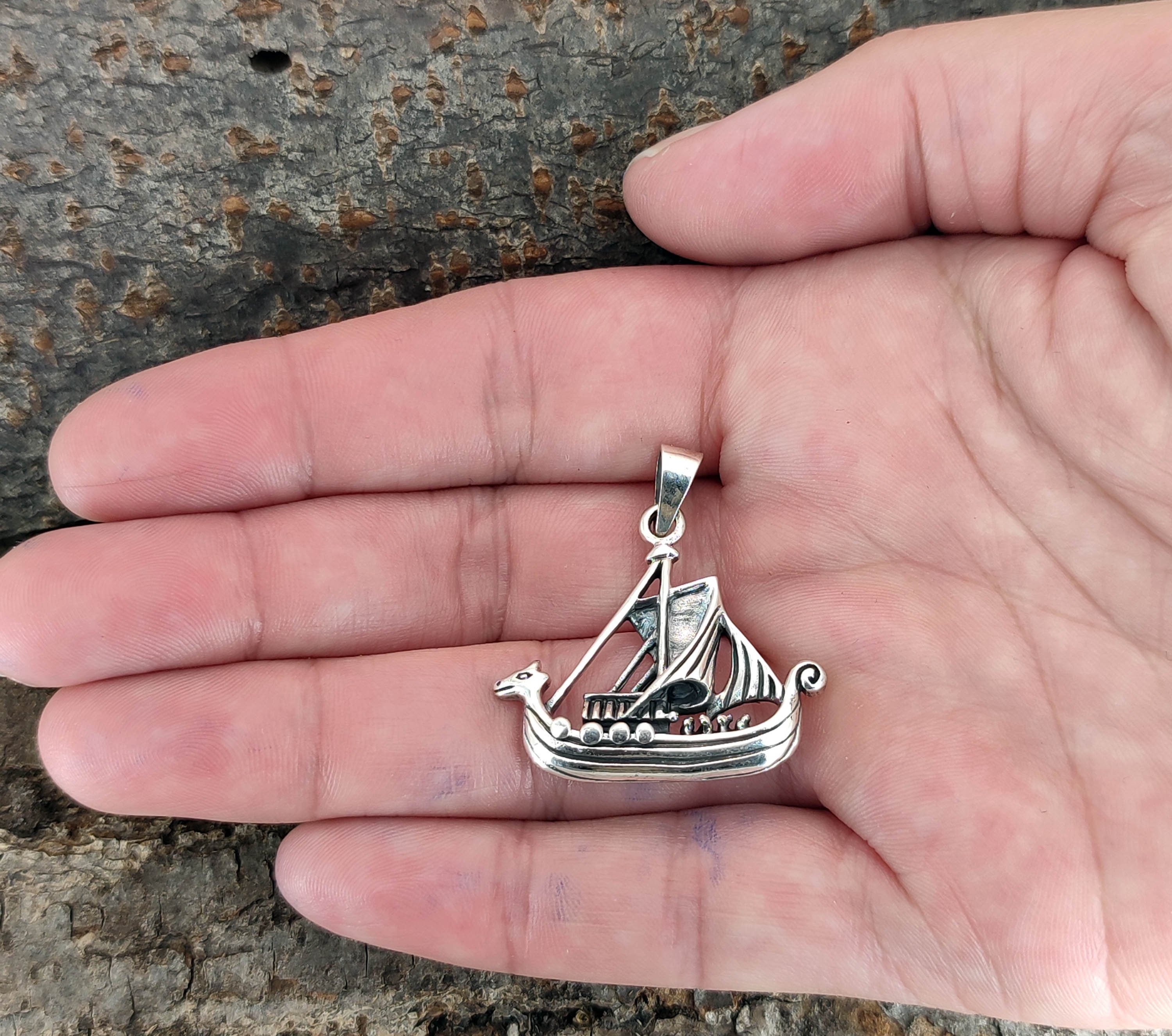 Kiss of Leather Kettenanhänger Wikingerschiff Anhänger 925 Silber Wikinger Schiff Boot Drachenboot