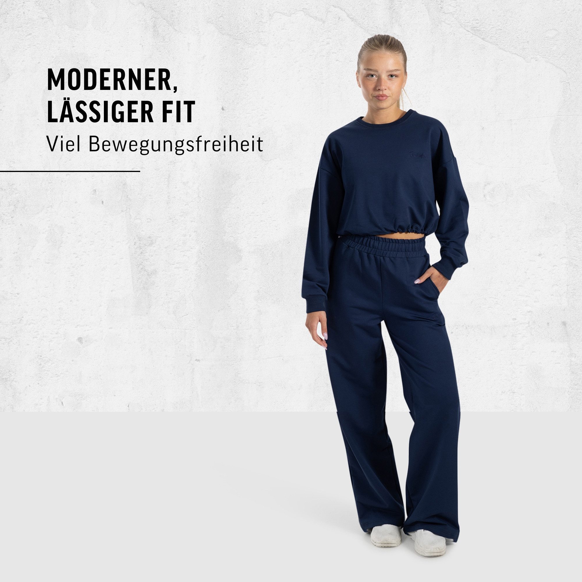 Smilodox Jogginghose Kanya, Baumwollhose, Baggy Fit, Weites Bein für Gym & Alltag mit Seitentasche, Elastischer Bund, weicher Stoff, Sporthose