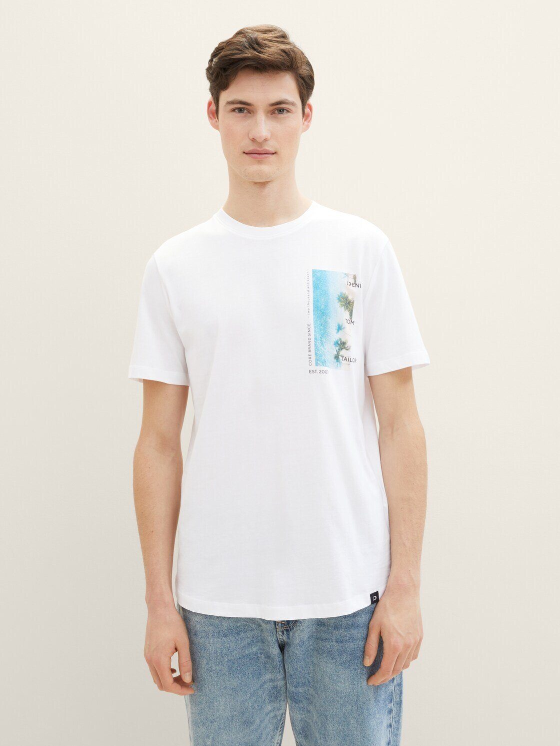 TOM TAILOR Denim T-Shirt T-Shirt mit Bio-Baumwolle White