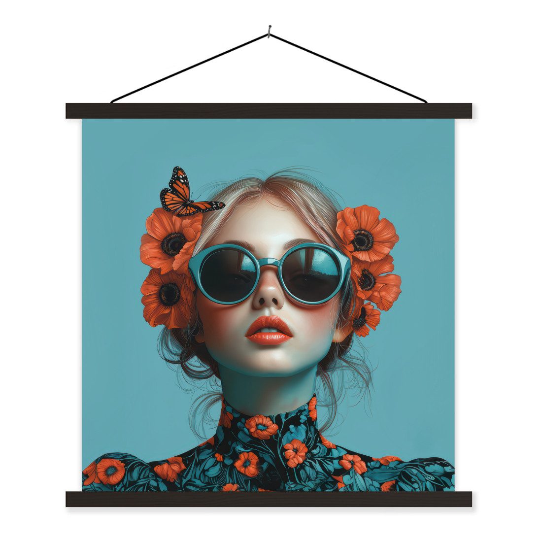 MuchoWow Poster Frau - Blau - günstig online kaufen