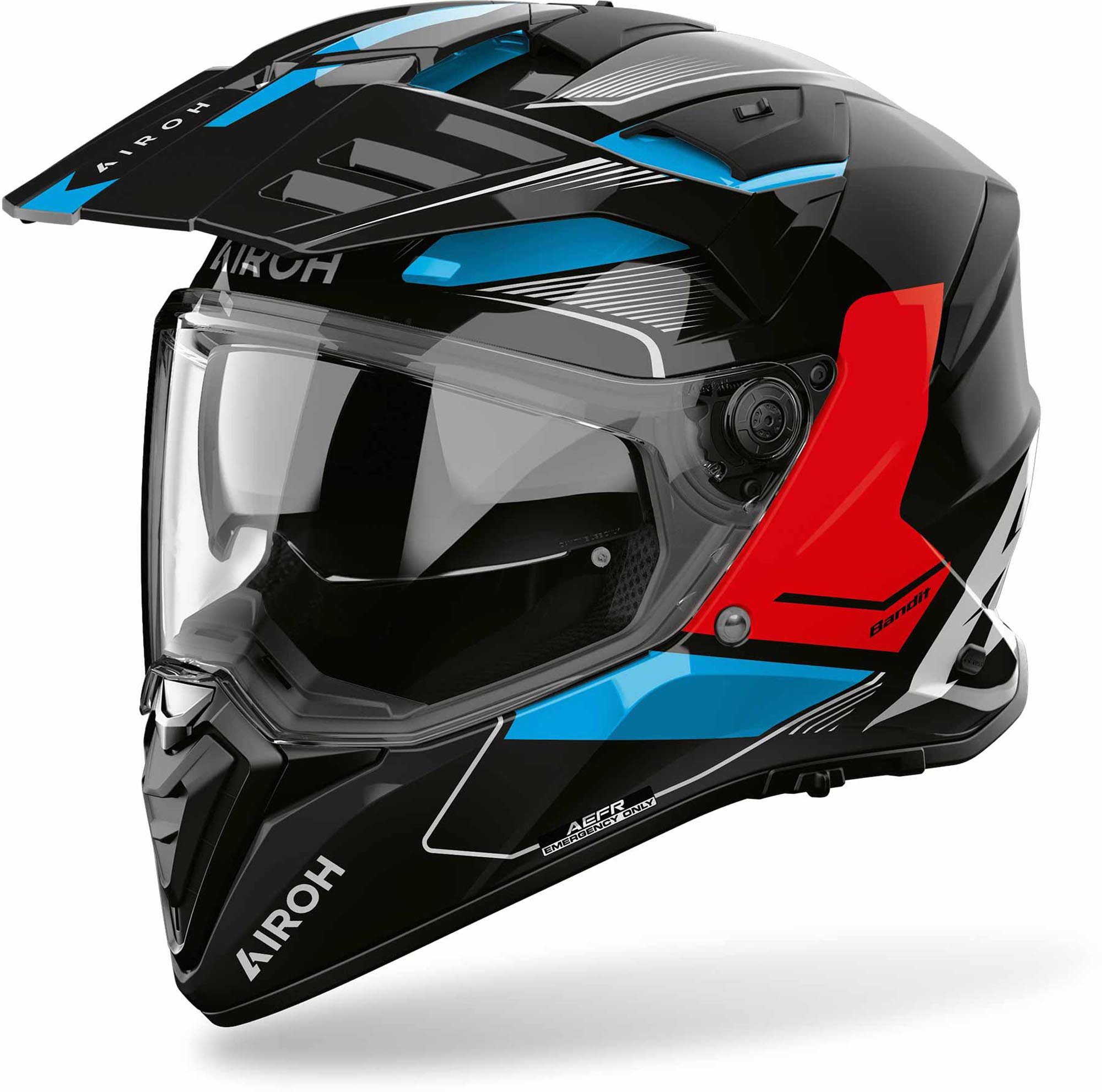 Airoh Motocrosshelm Bandit Tune Enduro Helm, vorbereitet für Kommunikationssystem,Notfallsystem-Polsterung (EQ