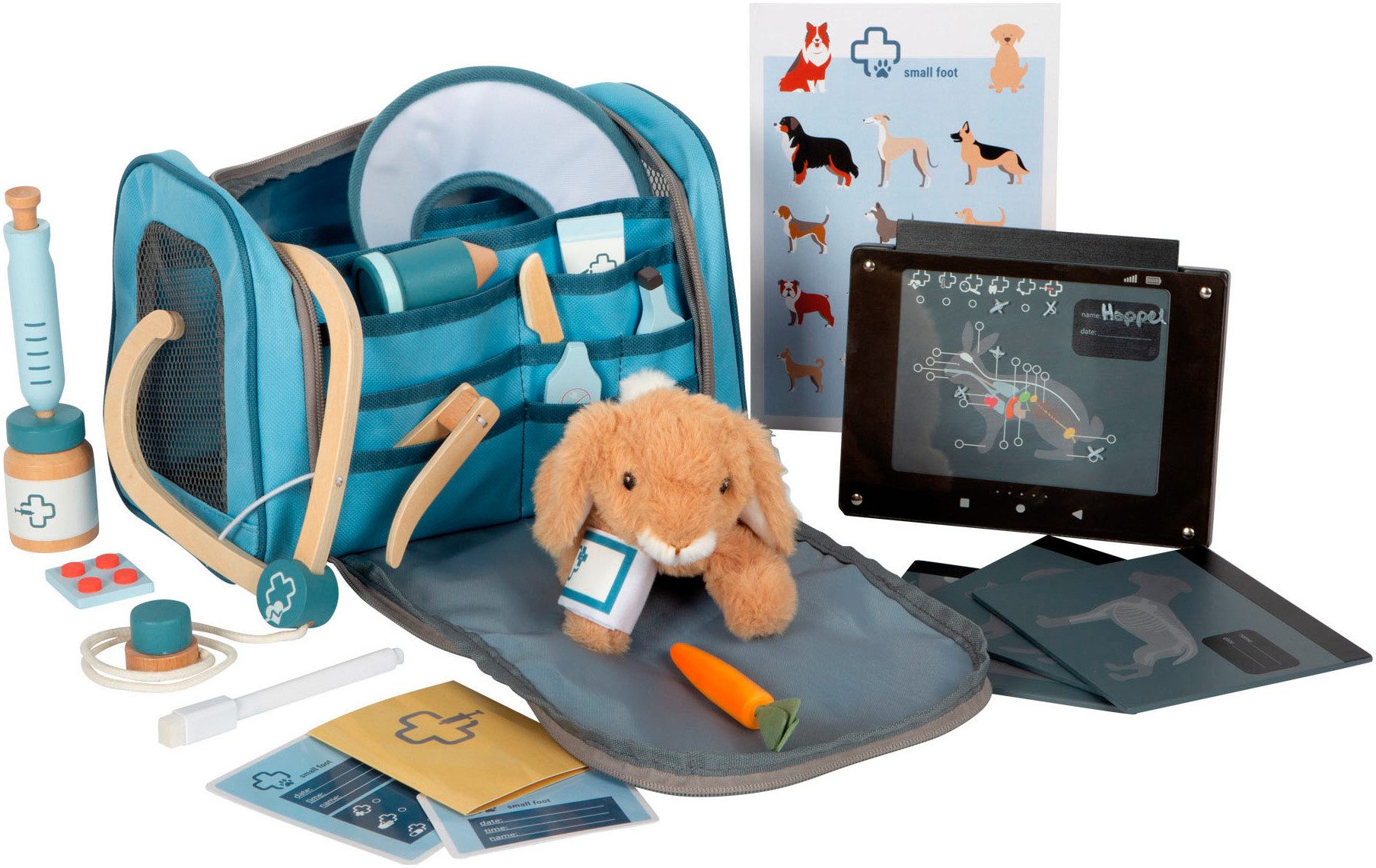 Small Foot Spielzeug-Arztkoffer Tierarzt-Tasche mit Hase, (Set, 24-tlg)