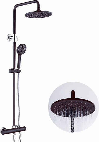 CECIPA Duschsystem »Duschset Schwarz Duschsystem ohne Armatur 3 Modus Duschkopf«