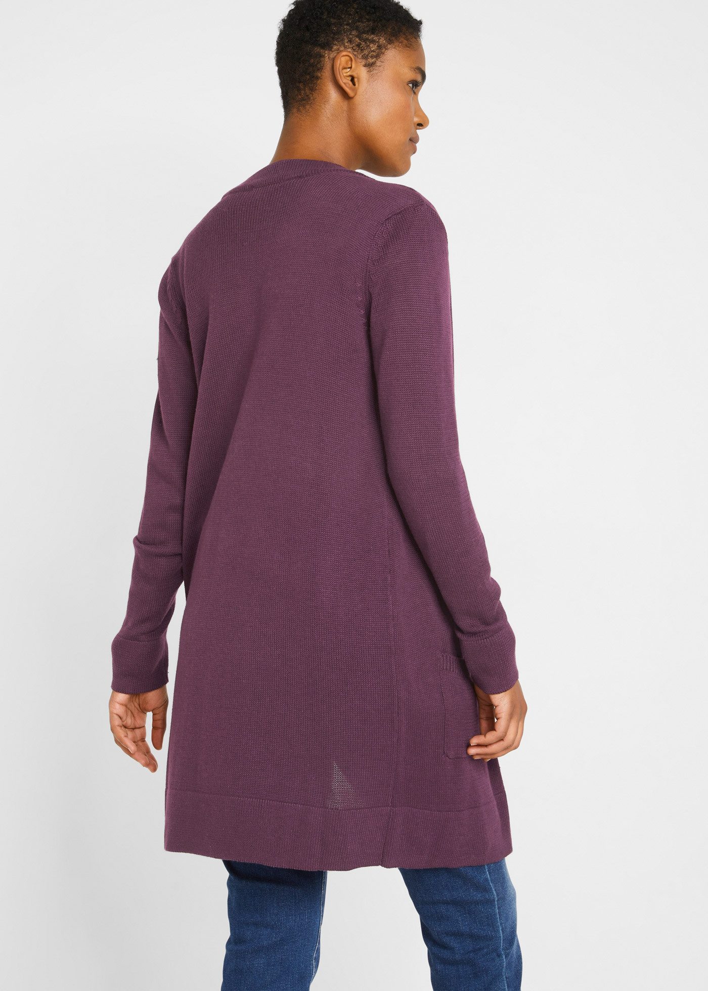 bonprix Longstrickjacke (1-tlg) Oversize-Passform, kuschelig weicher Strick, ohne Verschluss