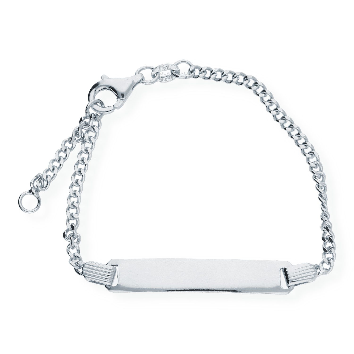 JuwelmaLux ID Armband JuwelmaLux ID-Armband 925/000 Sterling Silber rhodiniert Panzer JL18-0 (kein Set, 1-tlg., kein Set)