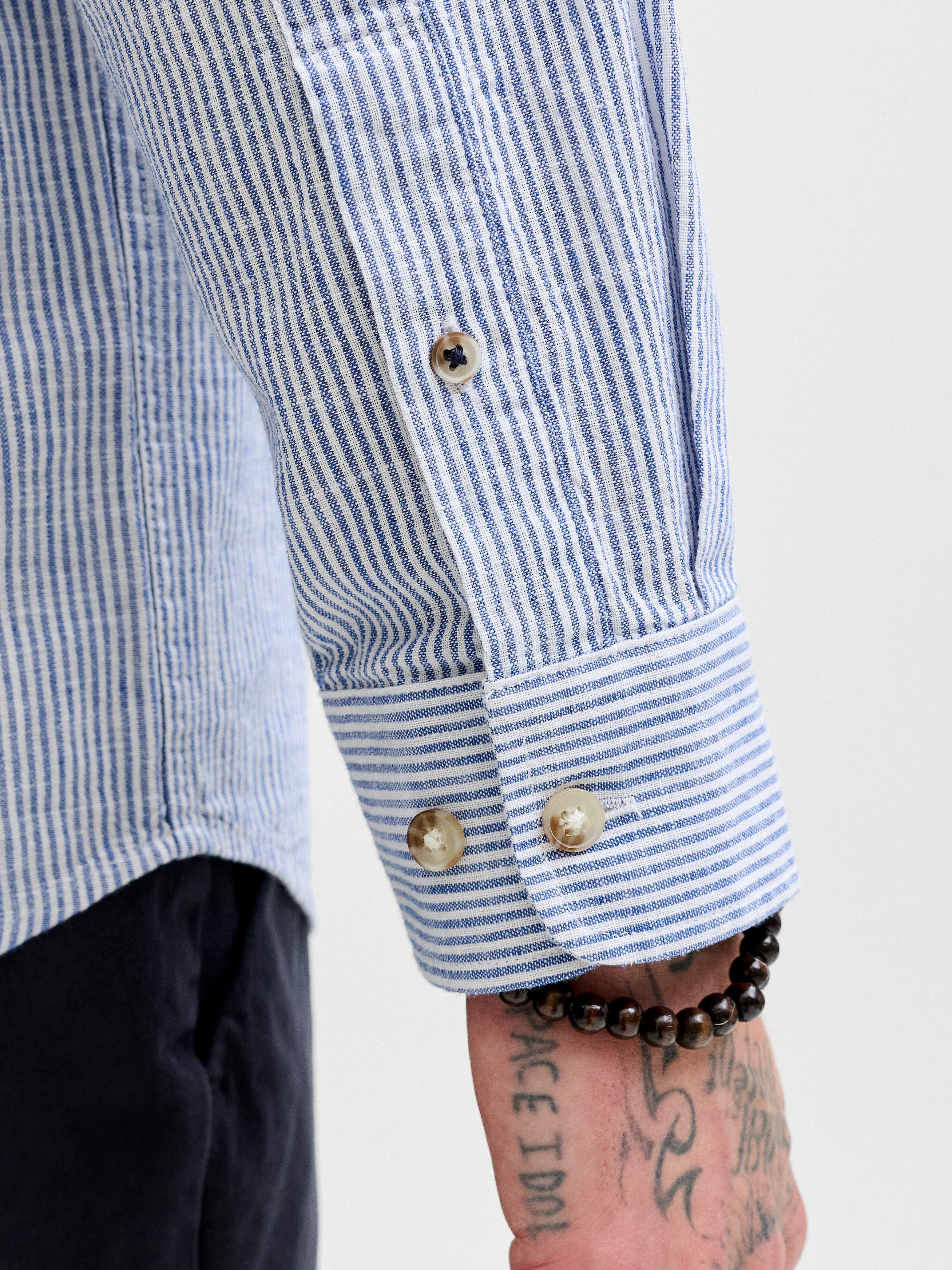 Jack & Jones Langarmhemd JJESUMMER LINEN BLEND BAND SHIRT L/S SN Baumwollmischung, regular fit – Bild 4 von 5