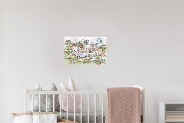 MuchoWow Wandsticker Dschungel - Bus - Tiere - Kinder - Pflanzen (1 St), Sticker für die Babyzimmer und Kinderzimmer, Wasserabweisend
