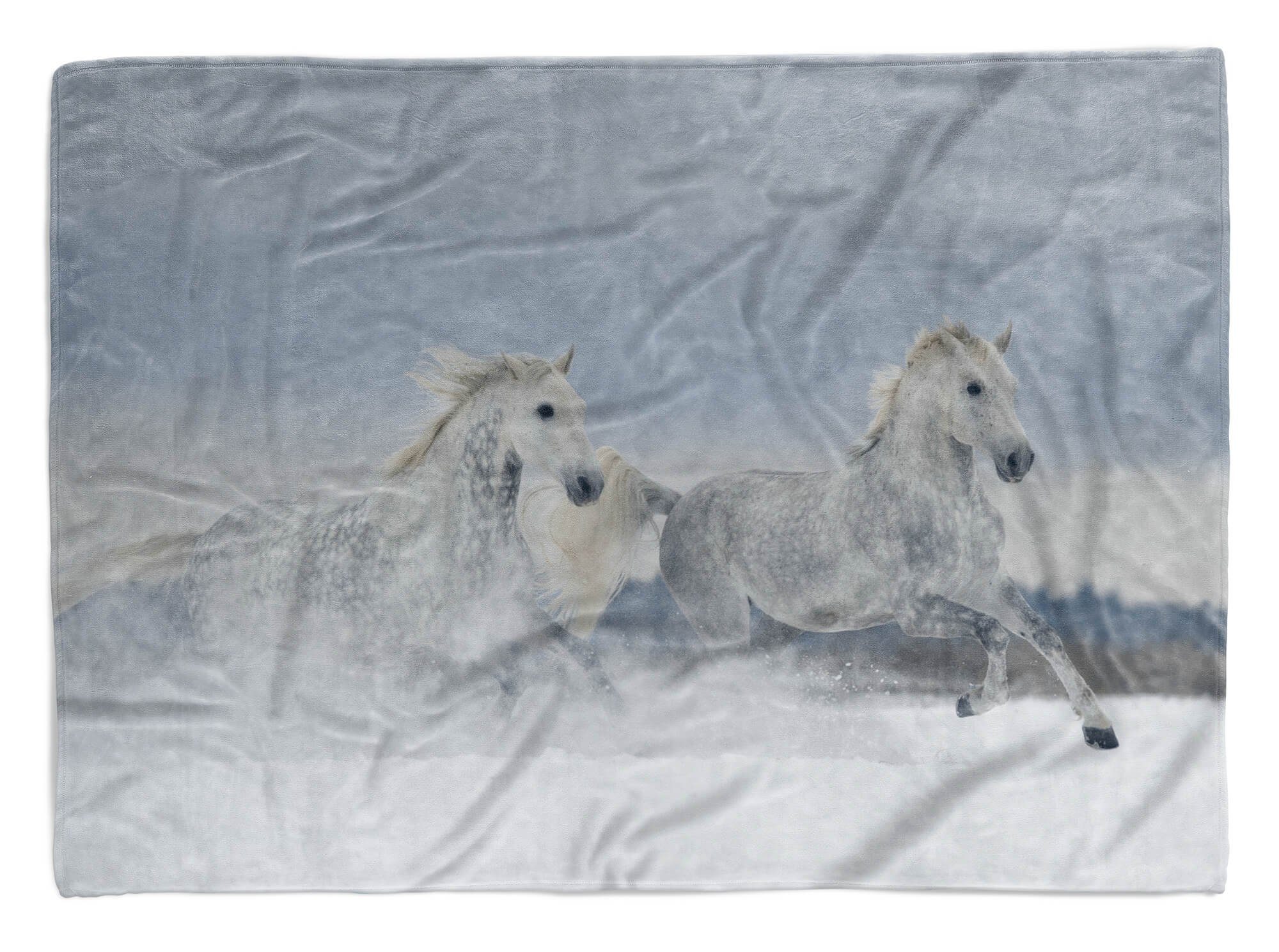 Kuscheldecke Art im Pferde mit Baumwolle-Polyester-Mix (1-St), Wilde Handtuch Sc, Sinus Handtuch Saunatuch Handtücher Tiermotiv Strandhandtuch