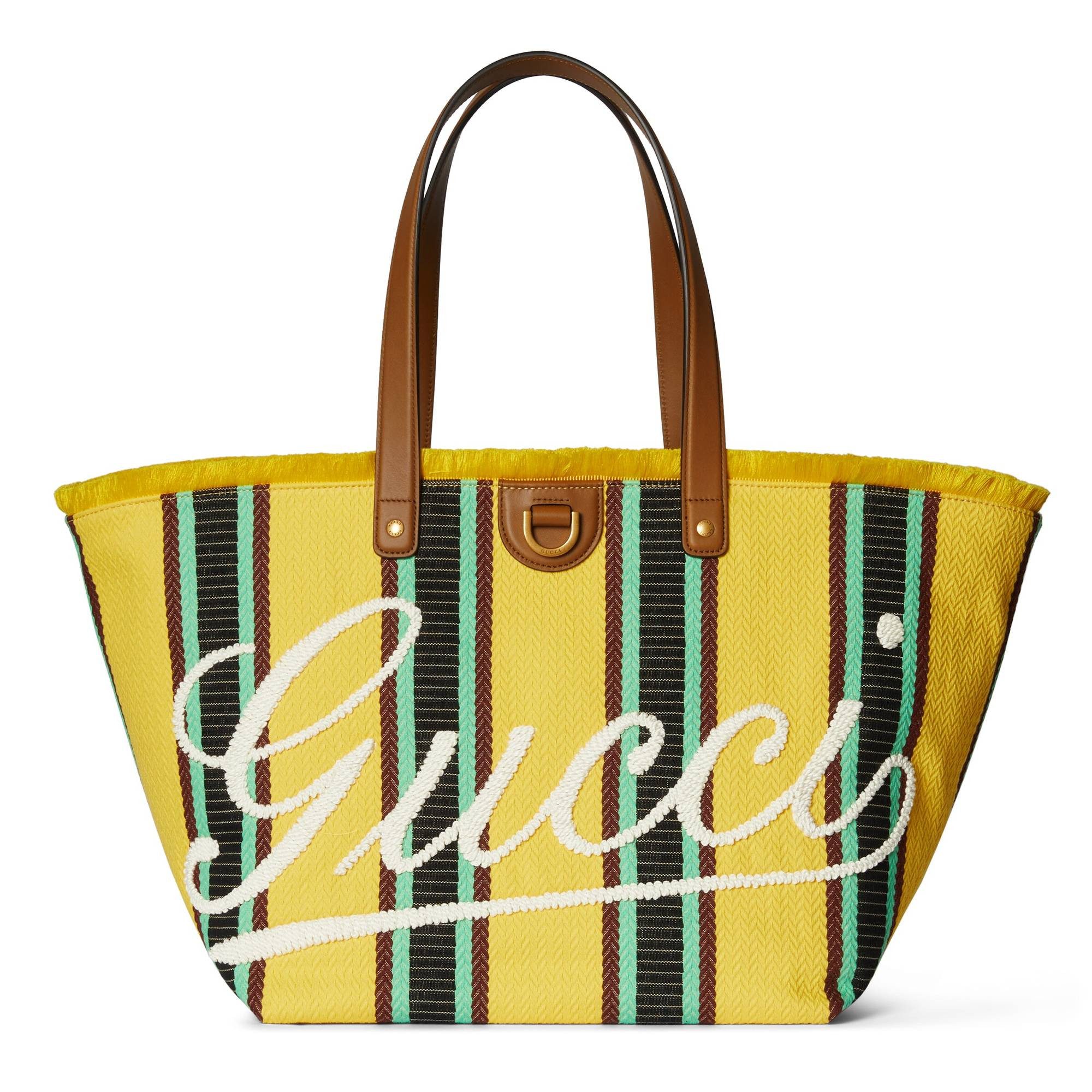 GUCCI Henkeltasche Embroidered Medium Canvas Tote Bag