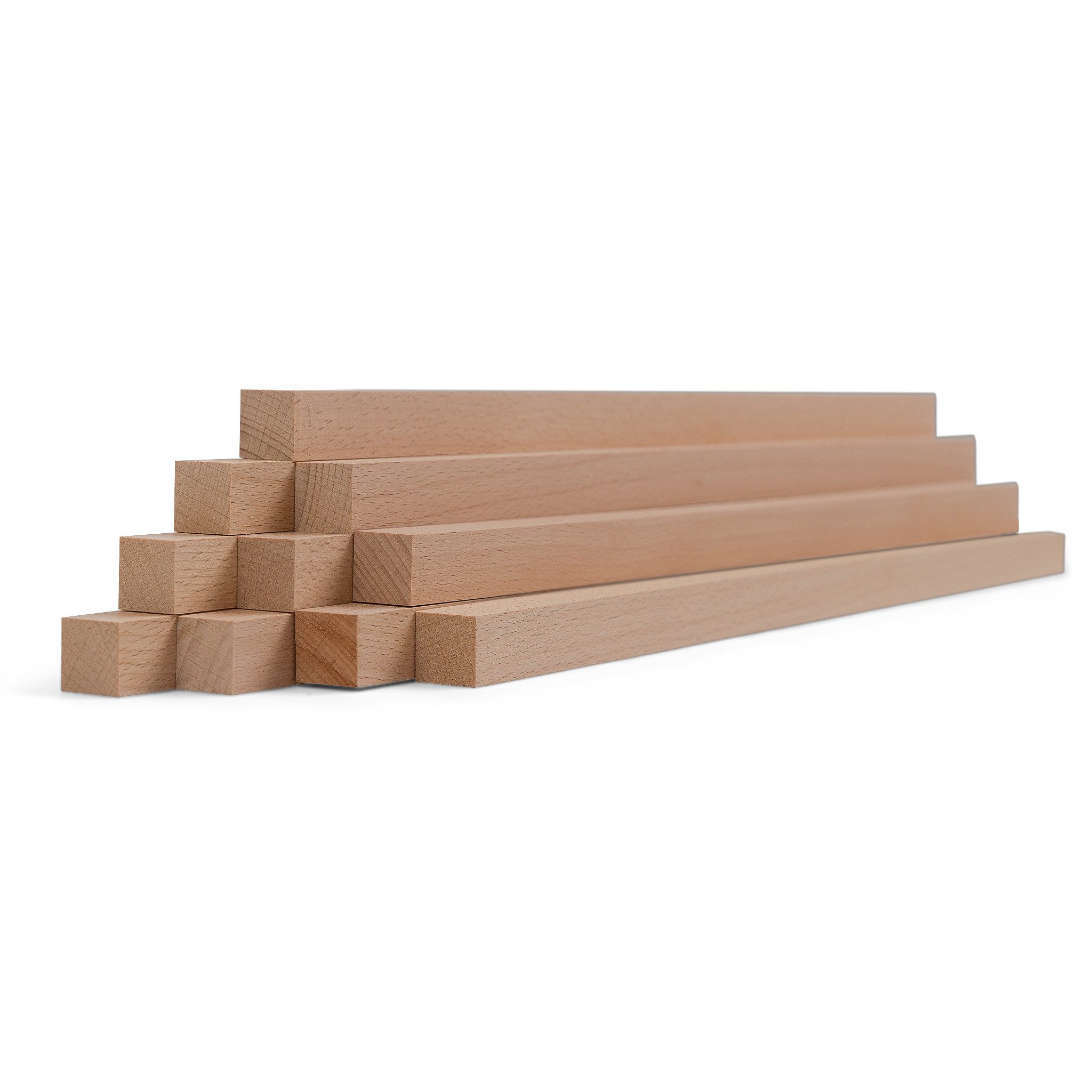 Woodsellers Kantholz 10er-Set Holzleisten - Buche gehobelt - 30 x 30 x 500 mm, (10 Packung 10-tlg), Woodsellers - 10er-Set Holzleiste - Buche gehobelt - 30x30x500 mm