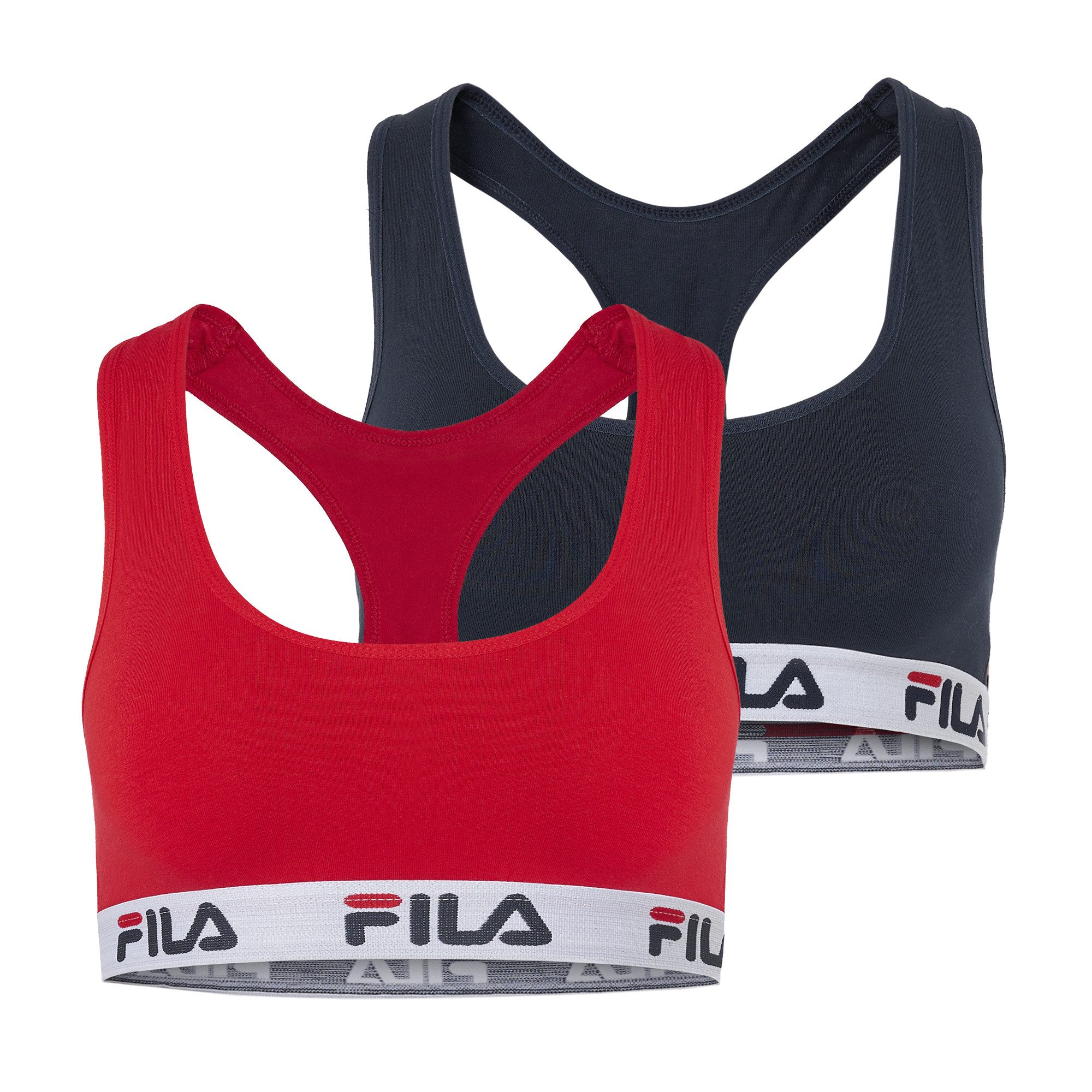 Fila Bustier WOMAN BUSTIER (2er Pack) ohne Polsterung und ohne Bügel, Racerbackrücken