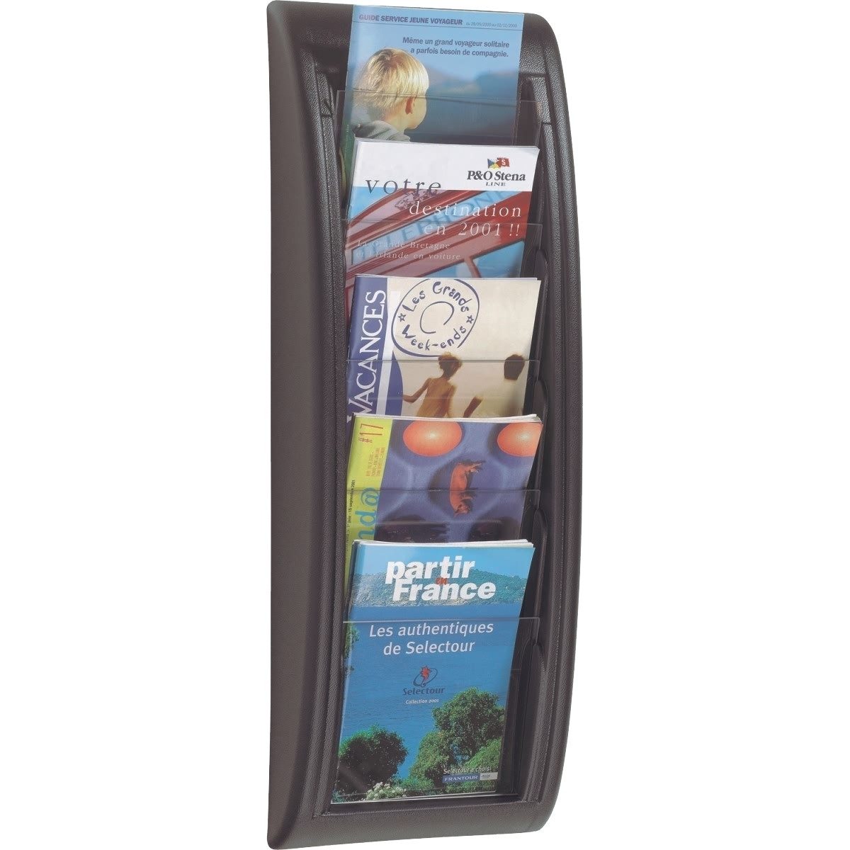 PAPERFLOW Stehsammler Wandhalter Quick Blick 5 x A5 Fächer schwarz